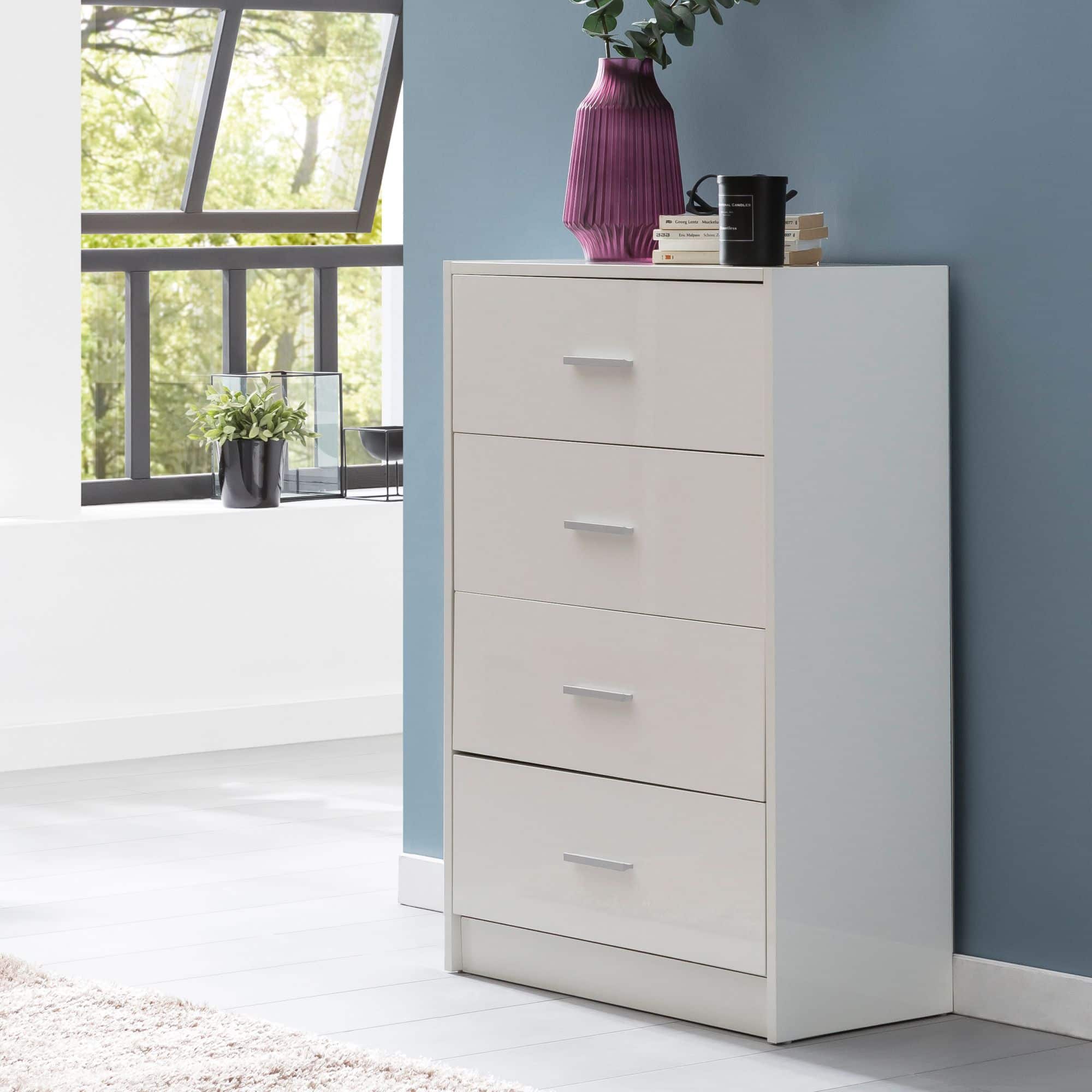 48558-WOHNLING-Sideboard-RAYA-60x30x90-cm-hochglanz-Weiss-WL5-864-WL5-864_1 Design Sideboard WL5.864 Weiß Hochglanz 60x90x30 cm Anrichte Holz Modern