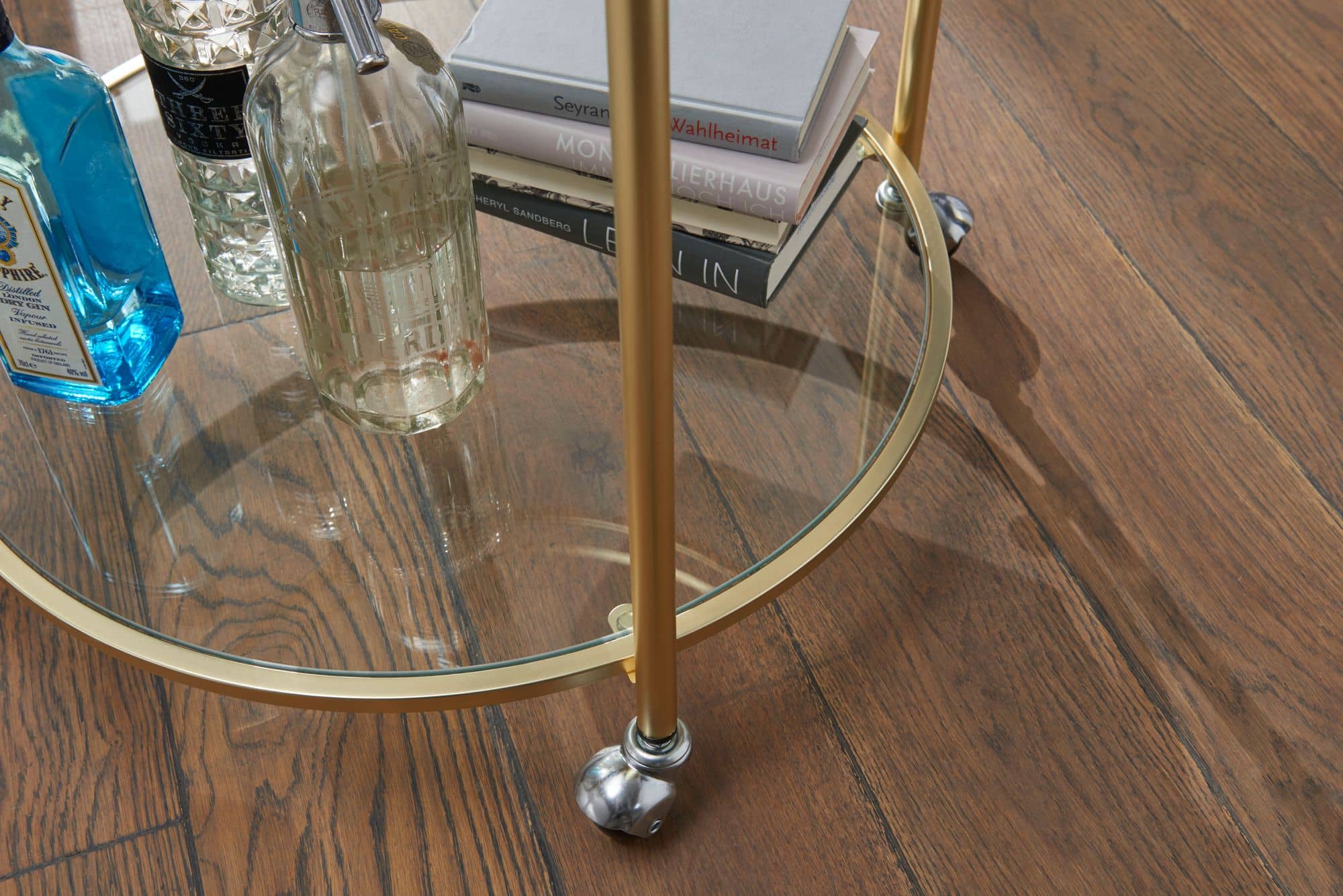 47926-WOHNLING-Servierwagen-JAMES-matt-gold-WL5-7_5 Design Servierwagen Gold Ø 57 cm Beistelltisch