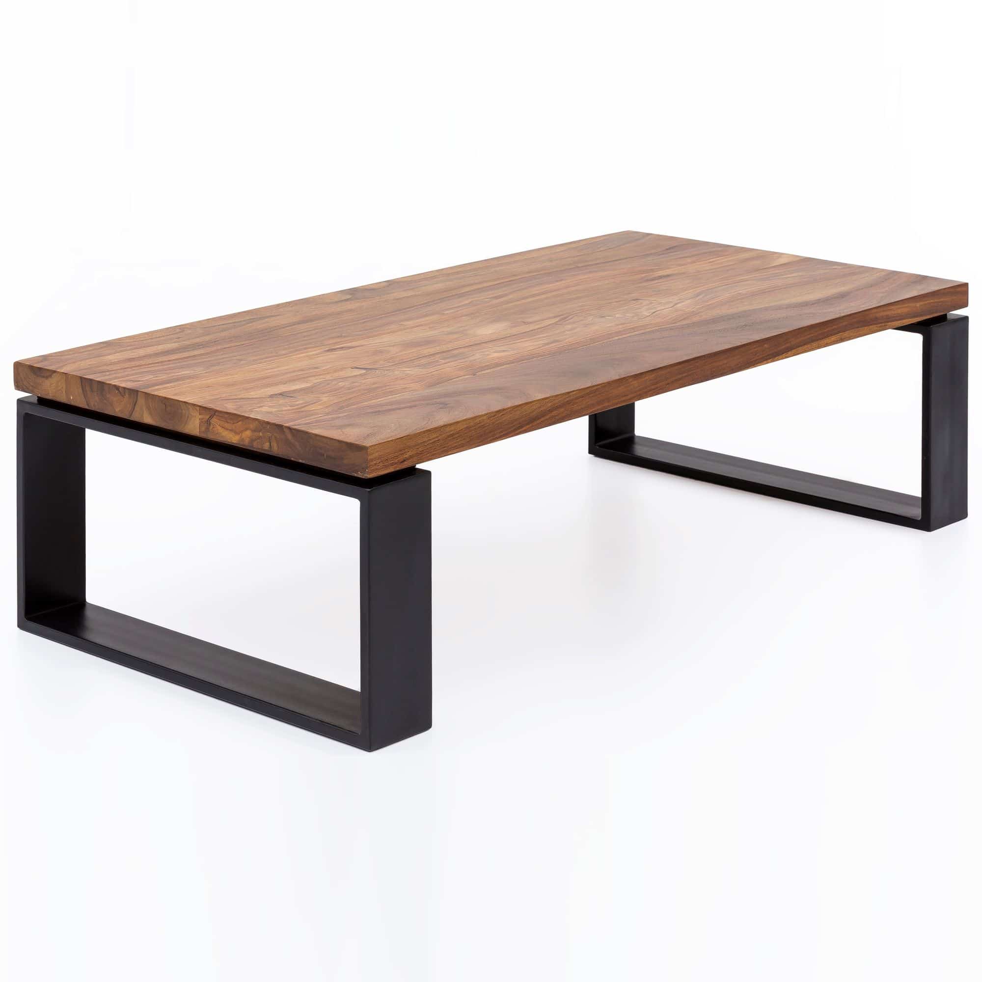 Couchtisch WL5.650 Sheesham 115x35x60 cm Massiv Holz Sofatisch mit Metallgestell Couchtisch WL5.650 Sheesham 115x35x60 cm Massiv Holz Sofatisch mit Metallgestell