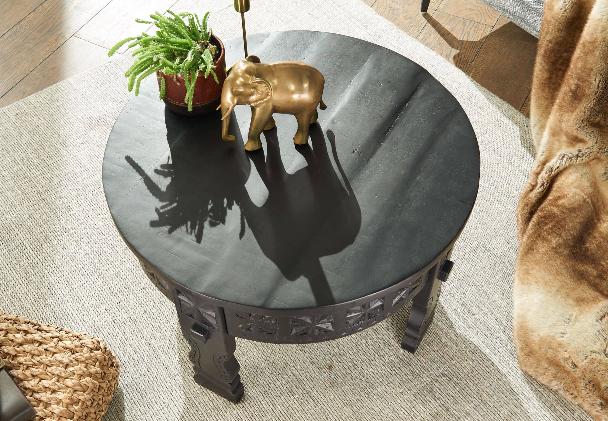 59392-Wohnling-Couchtisch-Mango-60x60x36-cm-WL6-349-WL6-349_46DCvjevJ9slYa Design Couchtisch 60x36x60 cm Mango Massivholz Sofatisch Rund Schwarz