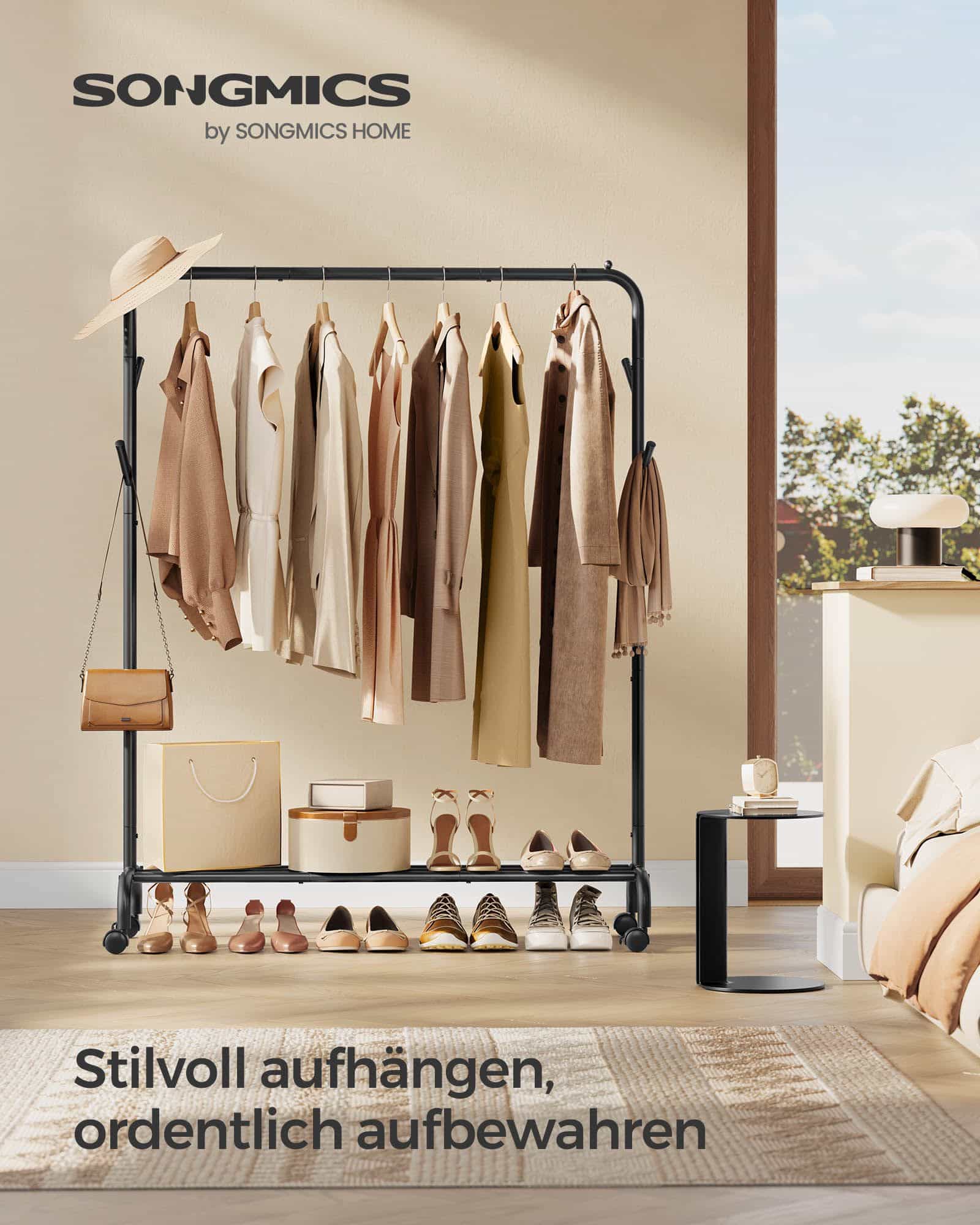 Kleiderständer auf Rollen 103,5 cm breit tintenschwarz Kleiderständer auf Rollen 103,5 cm breit tintenschwarz