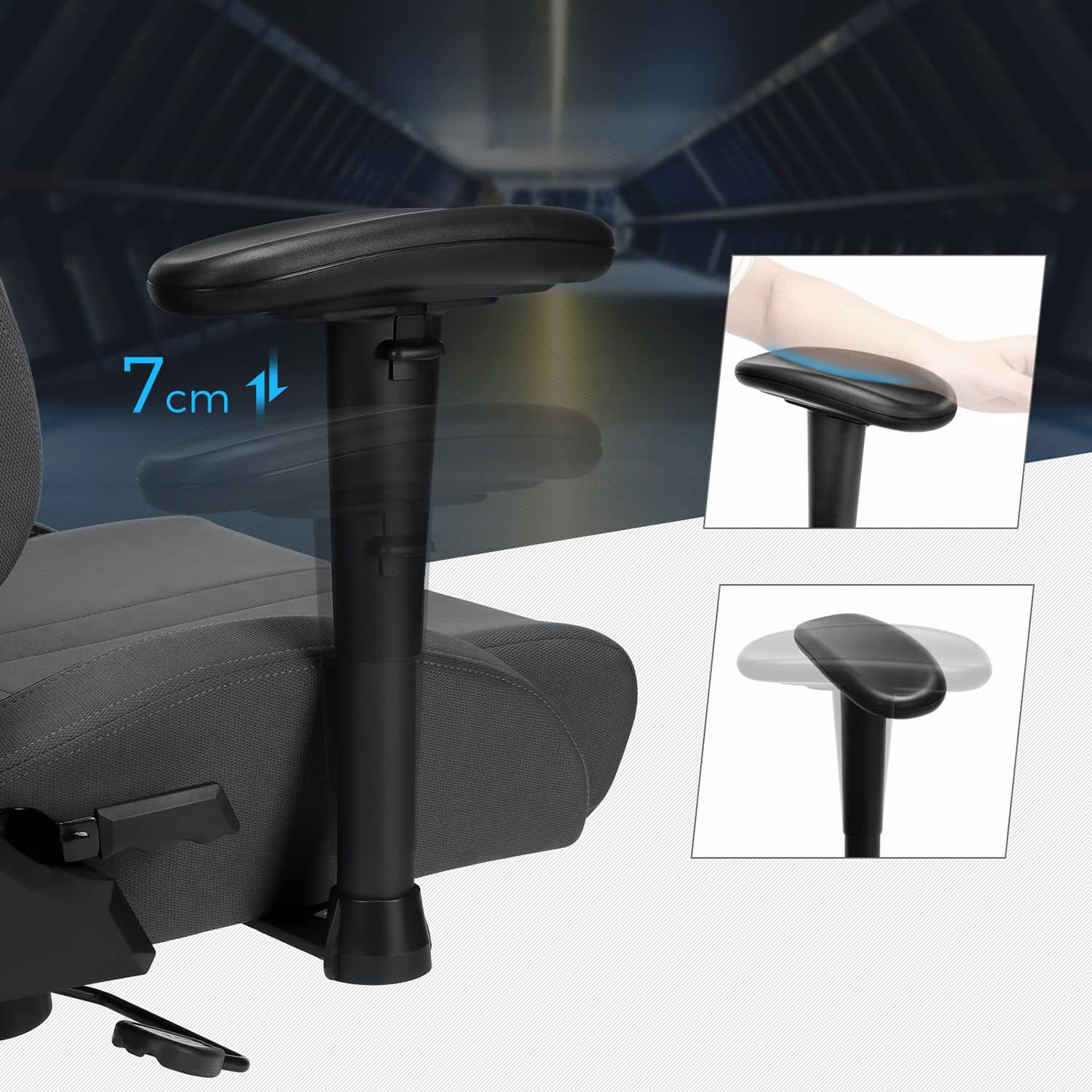 Gamingstuhl mit Lendenkissen Grau-B34RCG13G Gamingstuhl mit Lendenkissen Grau-B34RCG13G