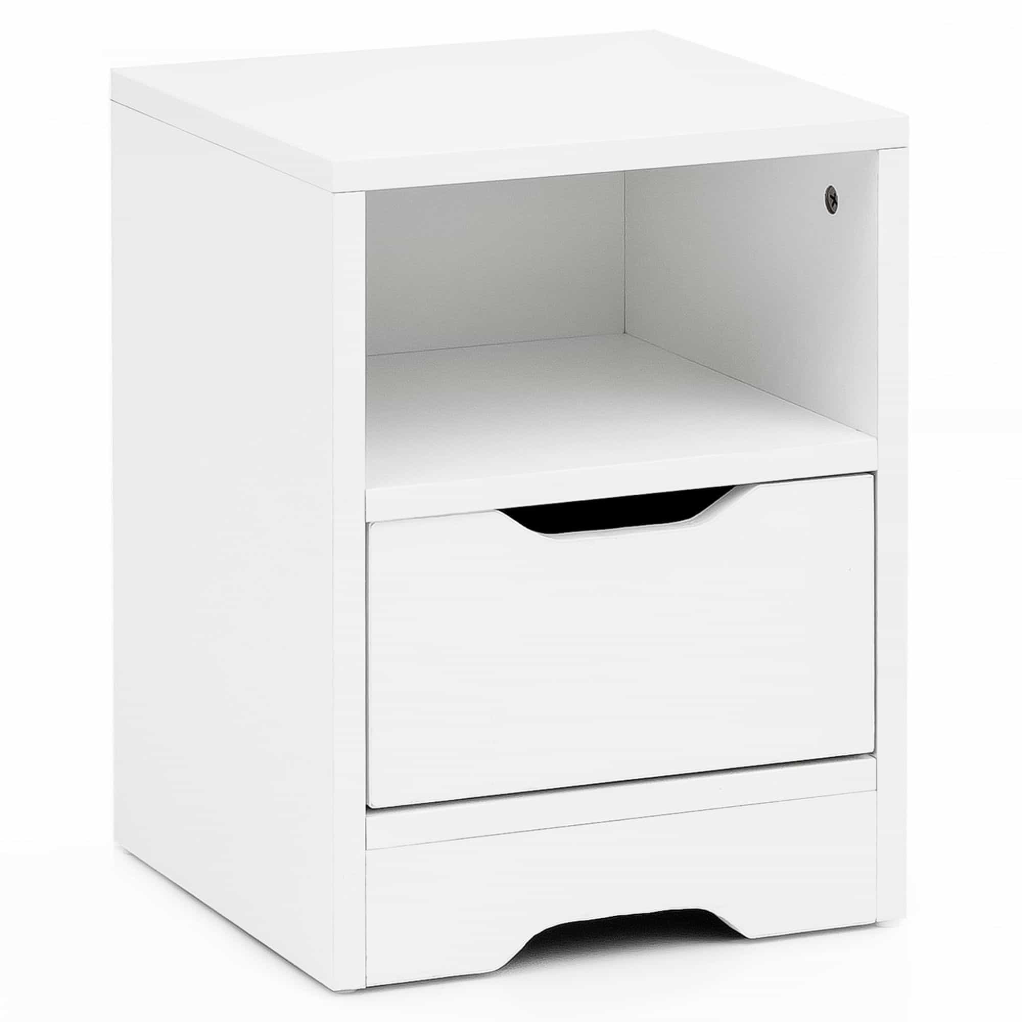 Nachtkonsole WL5.700 31x43x31cm Weiß Matt 1 Schublade und Ablagefach Nachtkonsole WL5.700 31x43x31cm Weiß Matt 1 Schublade und Ablagefach