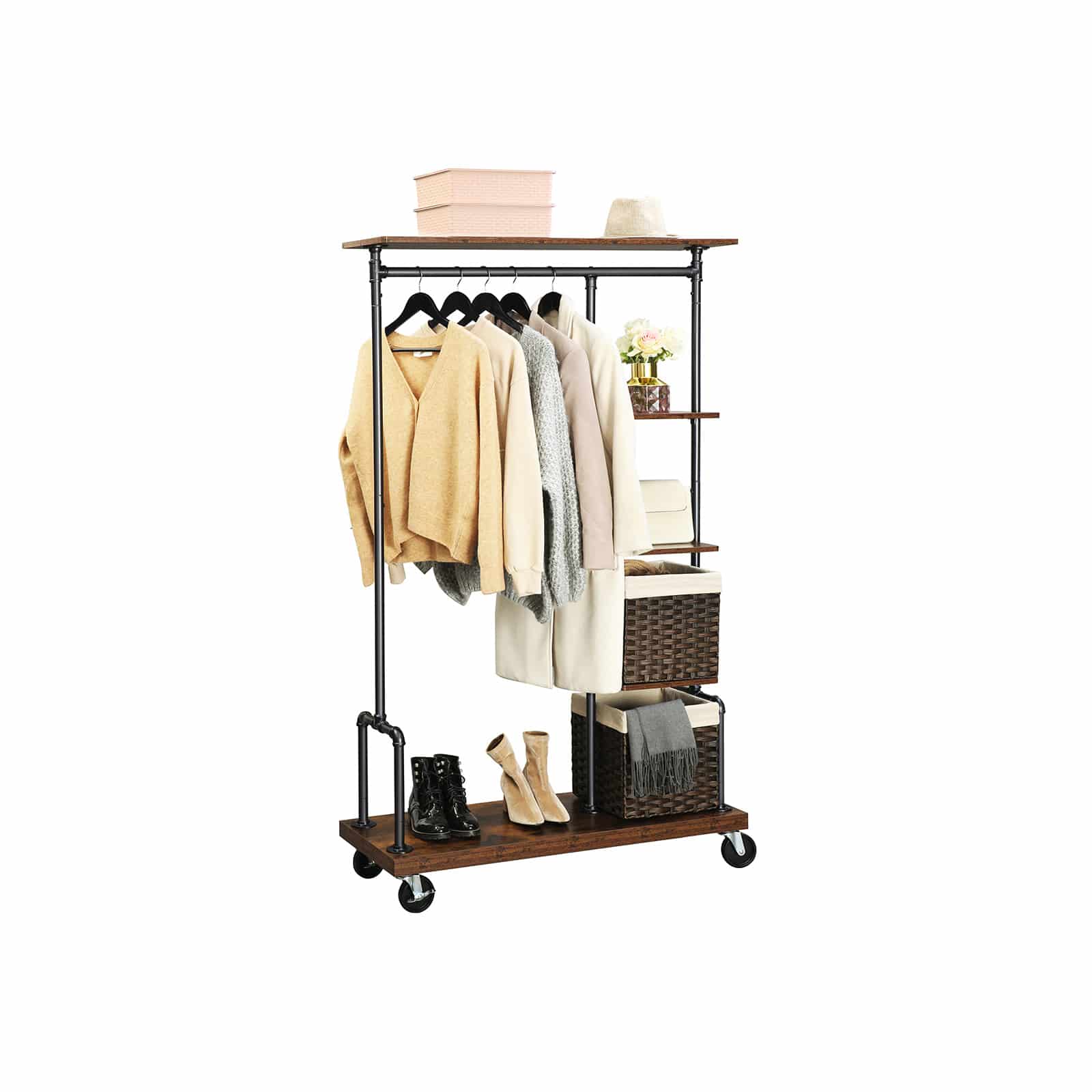 HSR66BXV1-2 Garderobe mit Gitterablagen Industriestil
