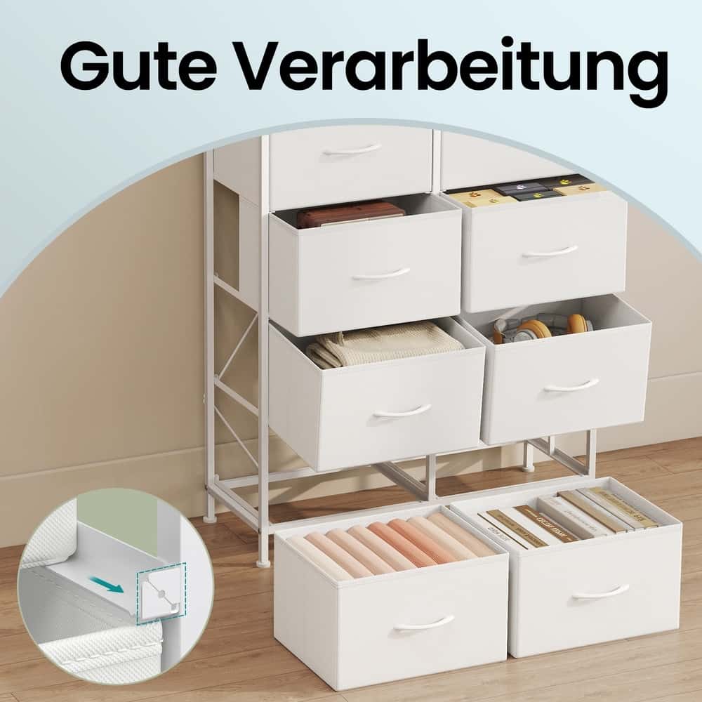 Kommode, Schrank, 8 Stoffschubladen