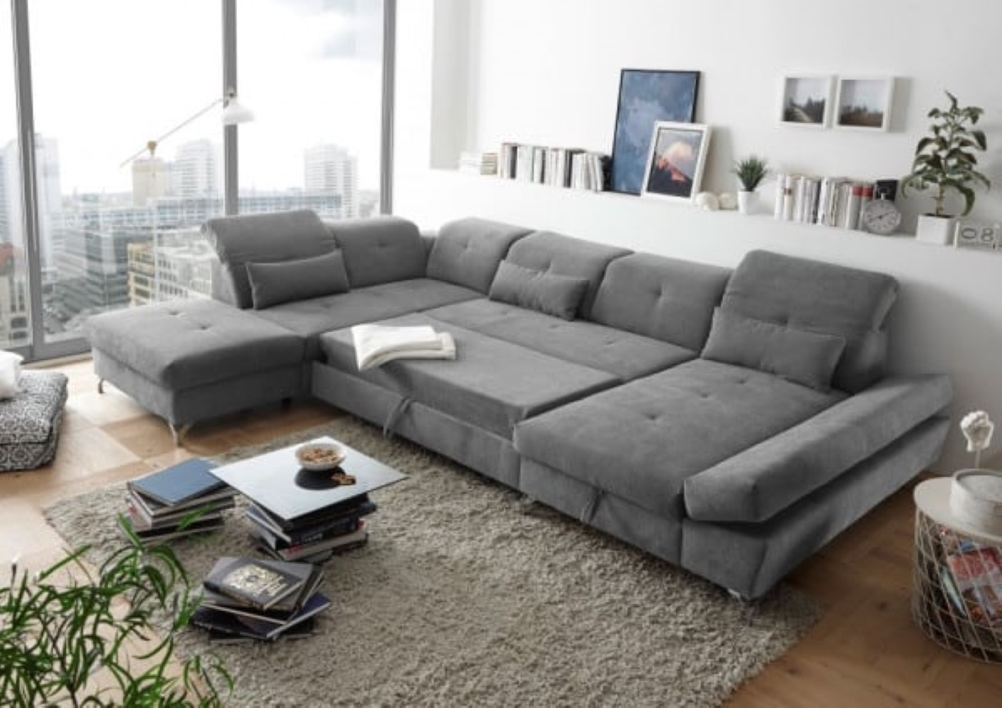 Wohnlandschaft Melfi von Ed Exciting Design – Modernes U-Form Sofa mit Schlaffunktion und Bettkasten Wohnlandschaft Melfi von Ed Exciting Design – Modernes U-Form Sofa mit Schlaffunktion und Bettkasten