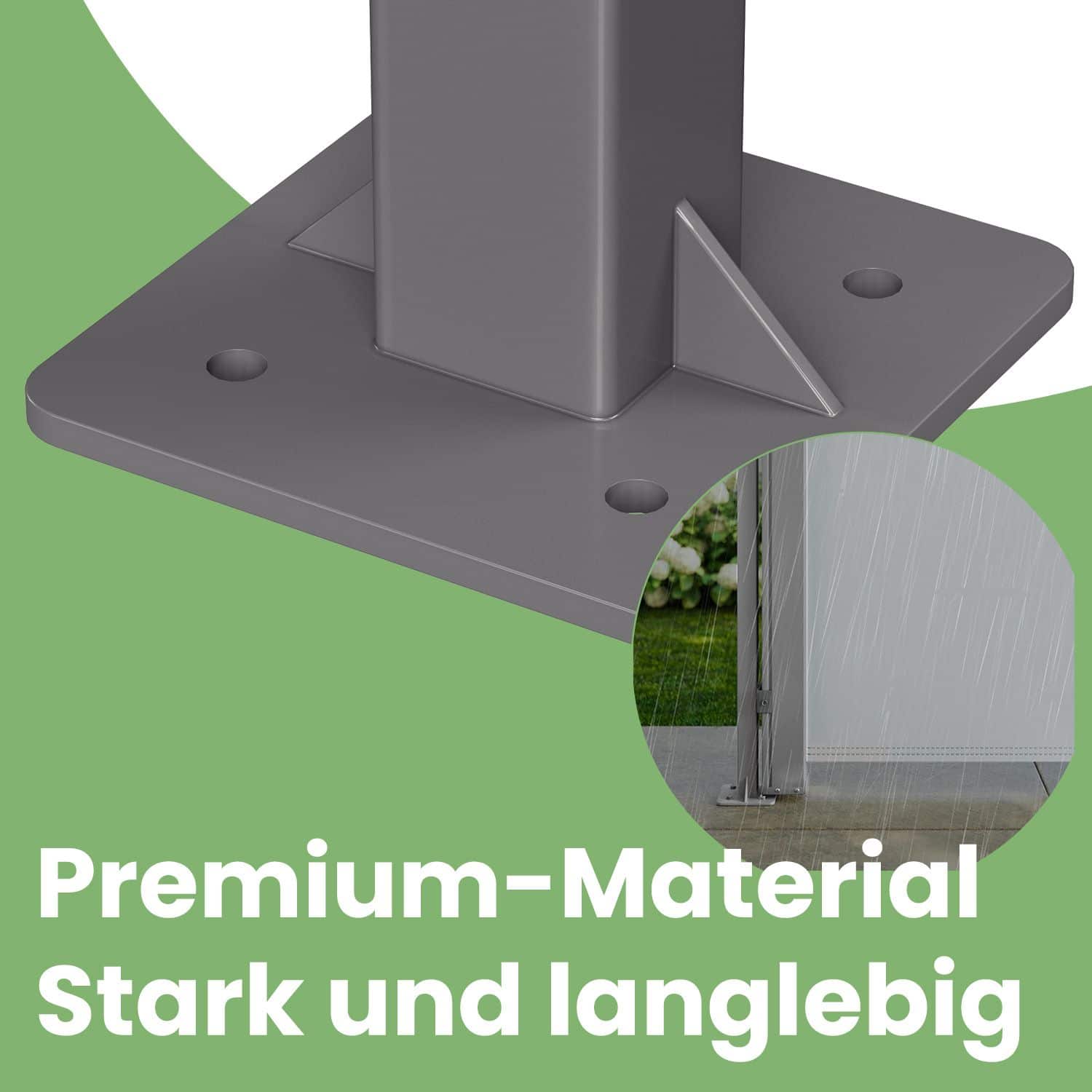 Standpfosten für Markisenkasten, Haltestange, Keine Wandmontage der Markise erforderlich