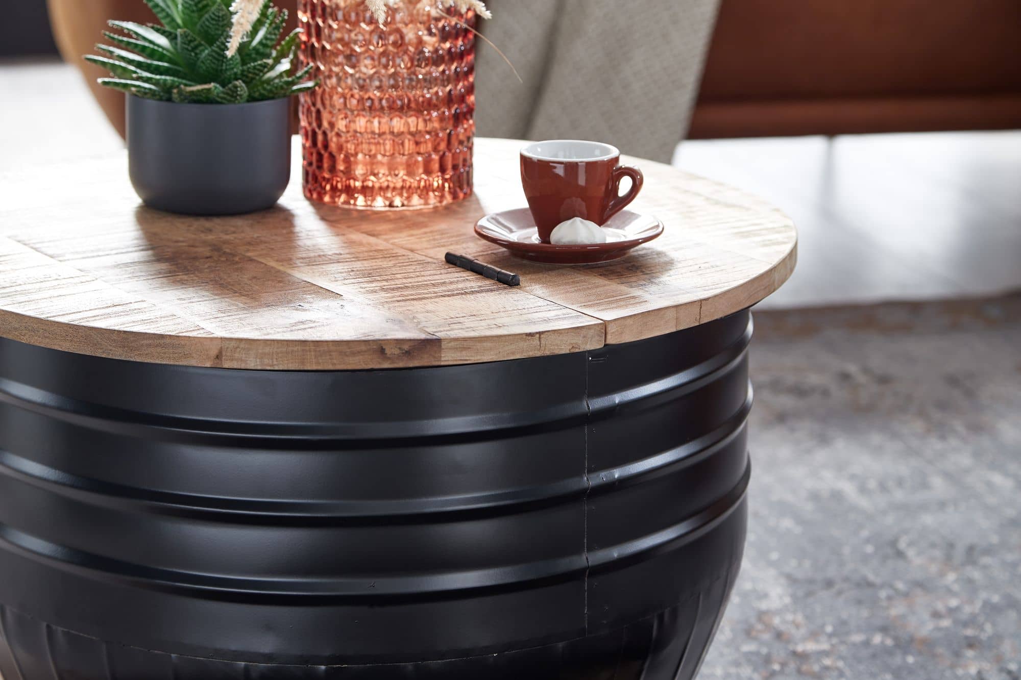 57885-WOHNLING-Couchtisch-60x60x41-cm-Mango-Holz-WL6-324-WL6-324_3 Couchtisch Mango Holz Metall 60x41x60 cm Industrial Style Rund