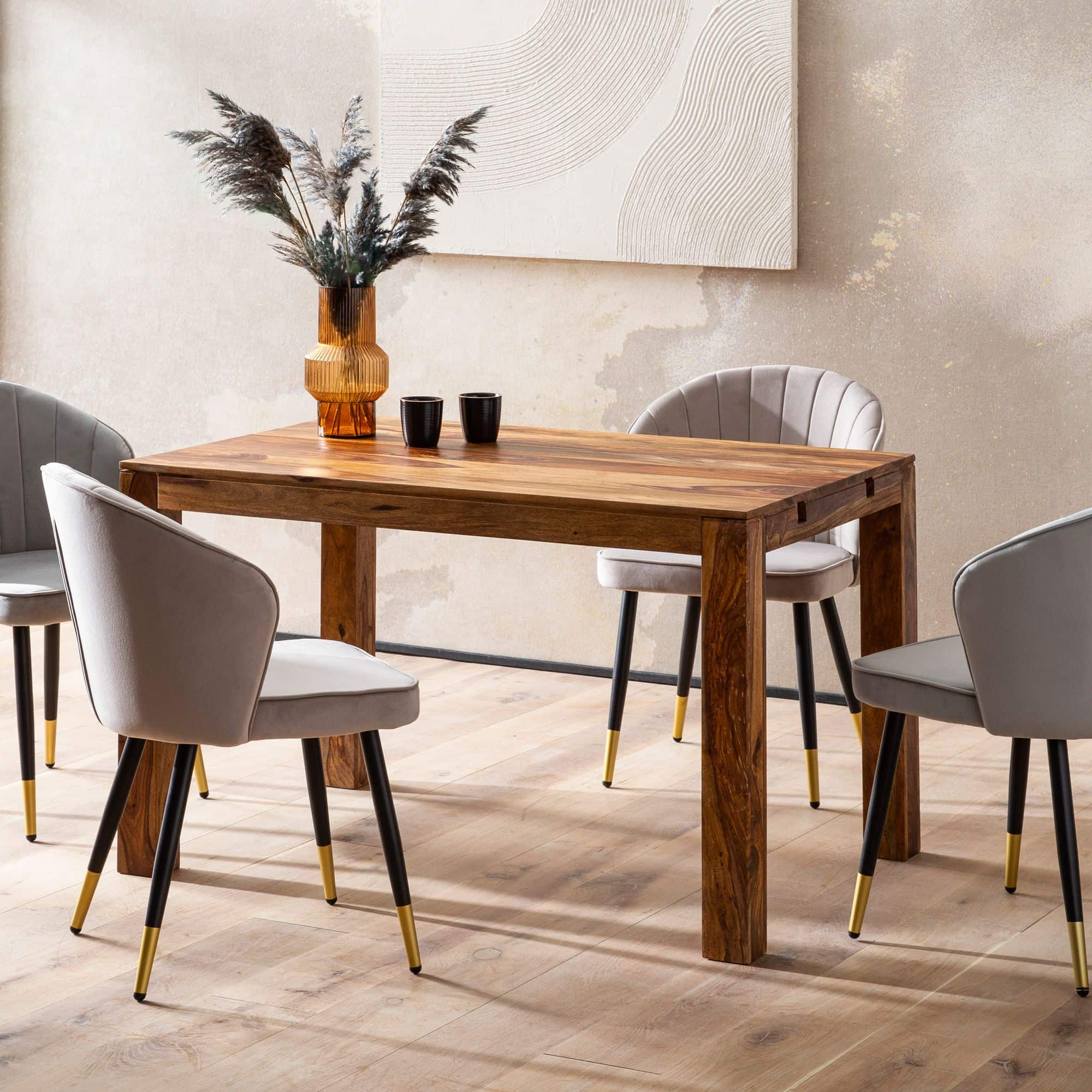 Esszimmertisch 120x80x76 cm Sheesham Massivholz Zeitlos Esszimmertisch 120x80x76 cm Sheesham Massivholz Zeitlos