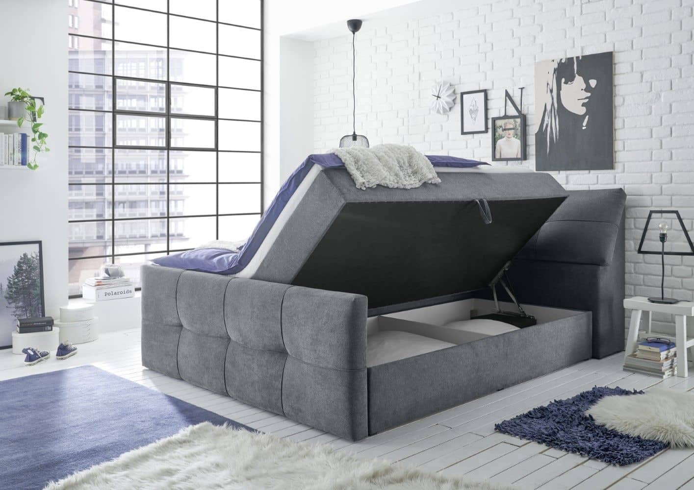 Boxspringbett Redmond Uran mit Stauraum von ED Exciting Design Boxspringbett Redmond Uran mit Stauraum von ED Exciting Design
