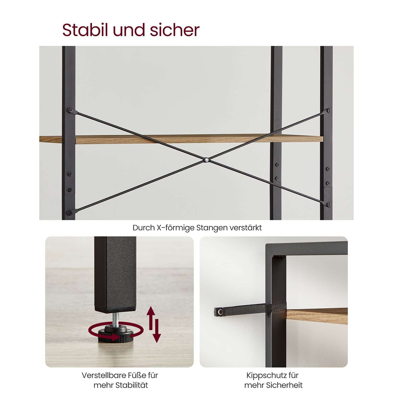 Bücherregal 6 Ebenen 30 x 80 x 186 cm dunkelwalnussfarben-schwarz-LLS082B48 Bücherregal 6 Ebenen 30 x 80 x 186 cm dunkelwalnussfarben-schwarz-LLS082B48