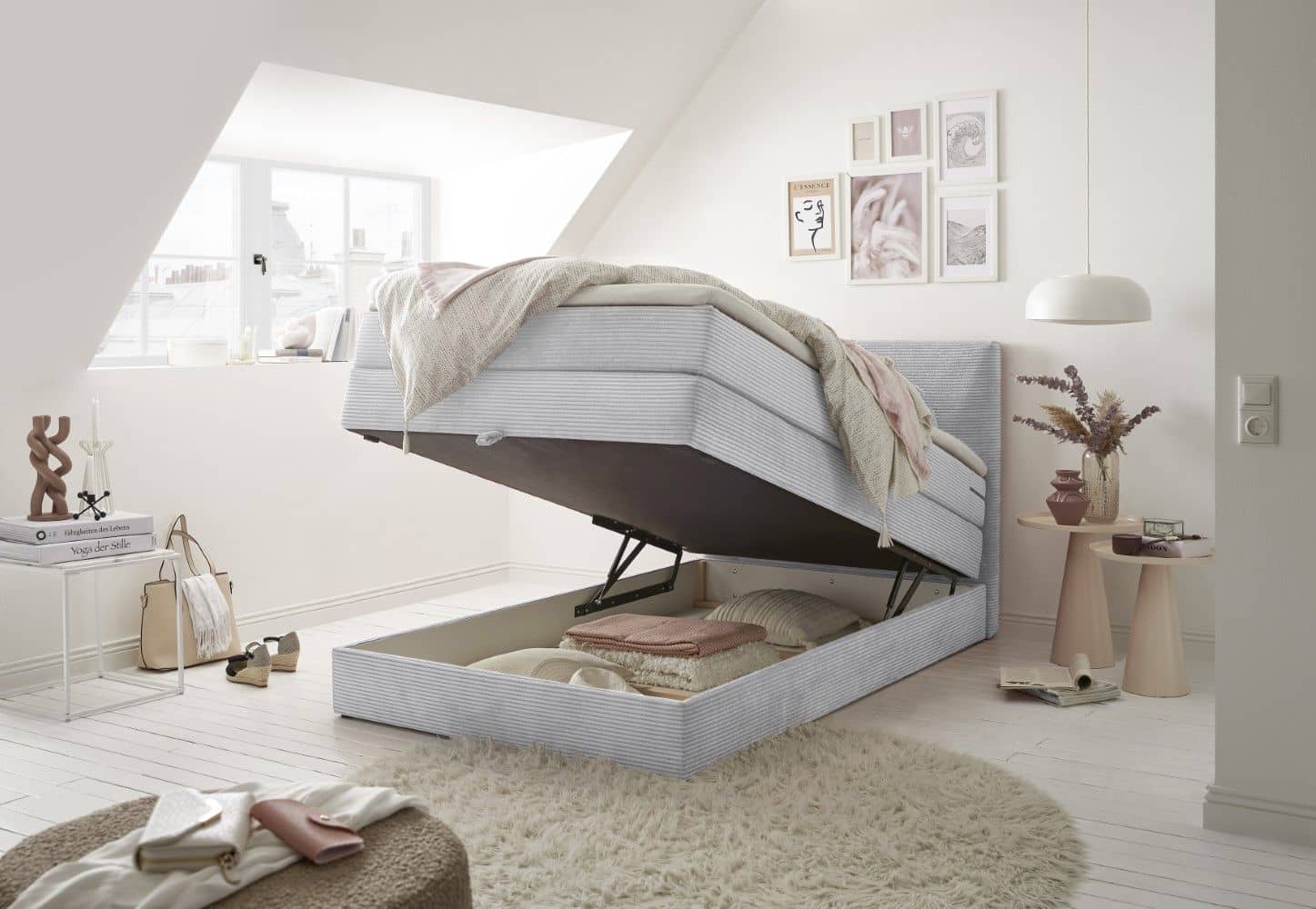 Boxspringbett Luzern Breitcord Zoom von ED Exciting Design