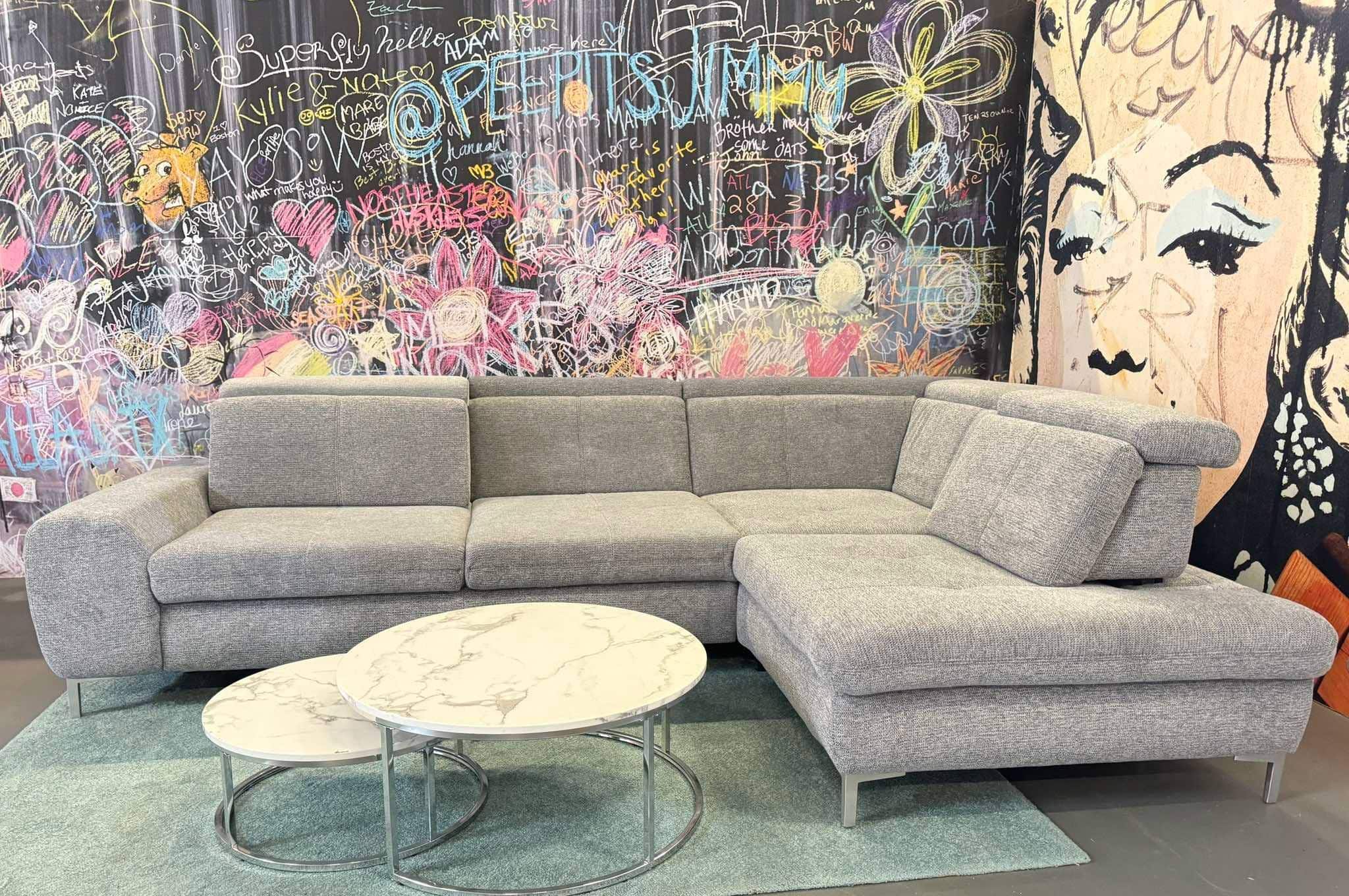 Sofa Norderney Grau 310x210 cm mit Sitztiefenverstellung & Federkern Sofa Norderney Grau 310x210 cm mit Sitztiefenverstellung & Federkern