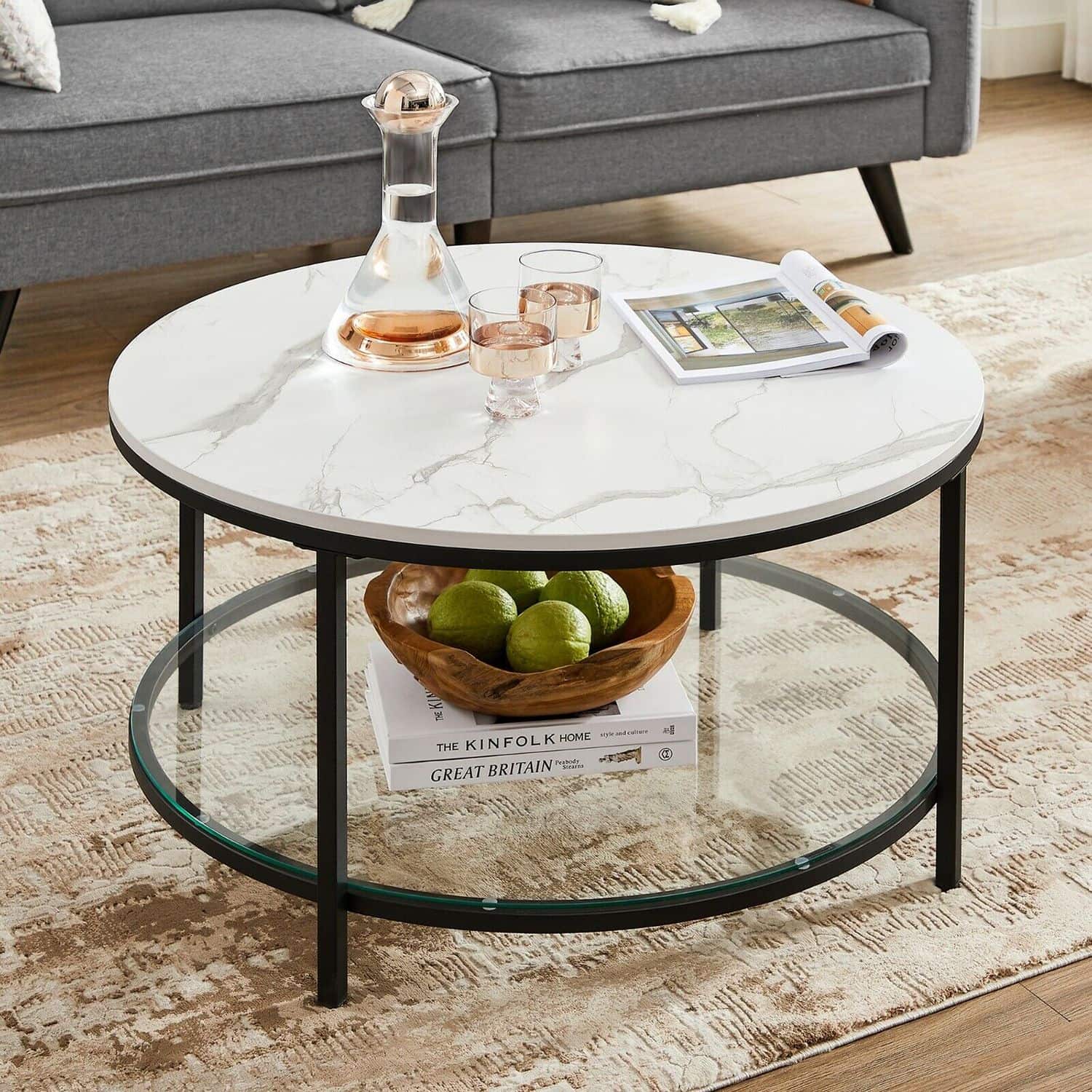 Couchtisch mit 2 Ablagen für Wohnzimmer Couchtisch mit 2 Ablagen für Wohnzimmer