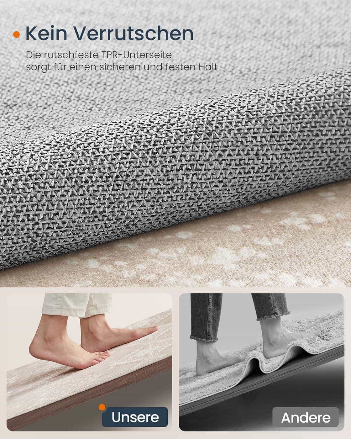 Boho Teppich 200 x 290 cm flauschig cappuccinobeige Boho Teppich 200 x 290 cm flauschig cappuccinobeige