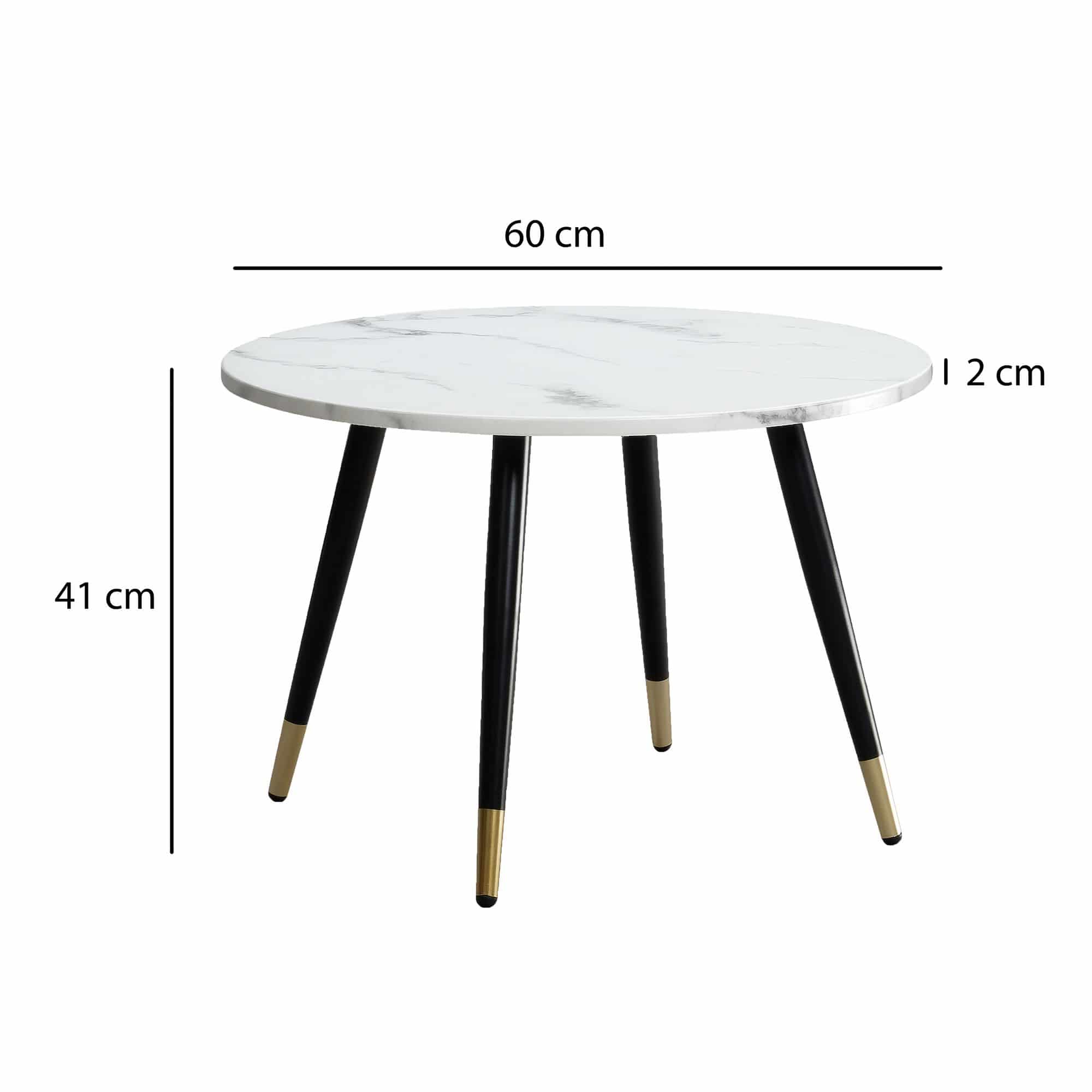 Couchtisch 60x60x41 cm mit Marmor Optik Weiß Modern Couchtisch 60x60x41 cm mit Marmor Optik Weiß Modern