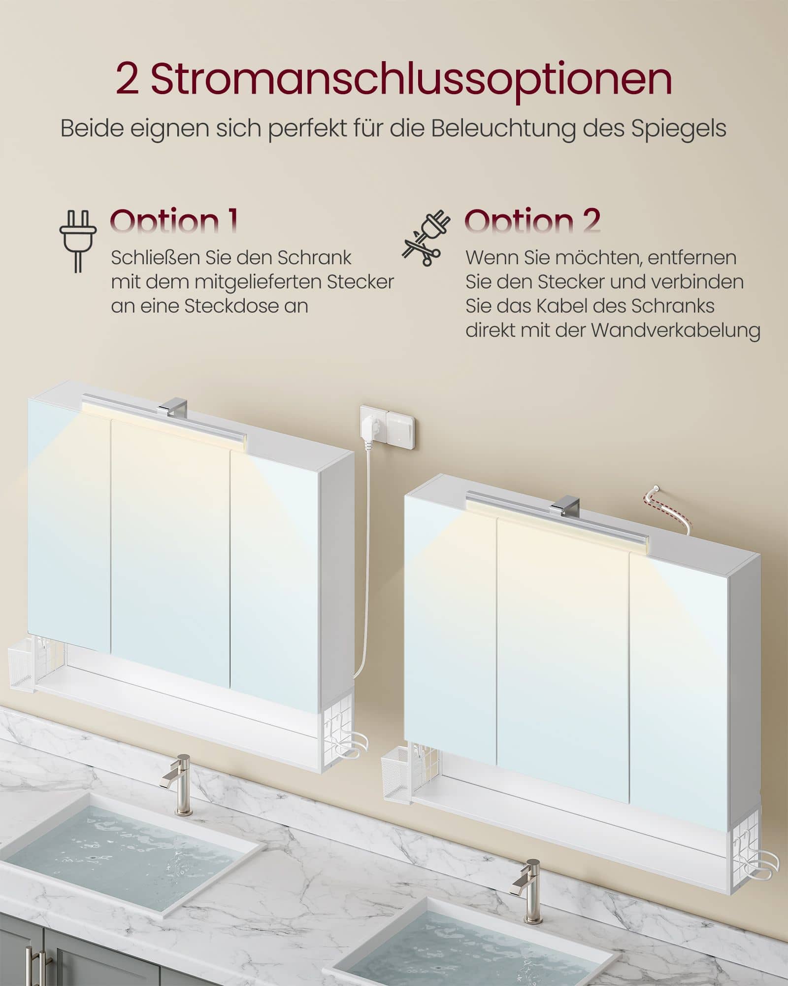 Badezimmerschrank mit 3 Türen 16,5 x 90 x 75 cm wolkenweiß Badezimmerschrank mit 3 Türen 16,5 x 90 x 75 cm wolkenweiß