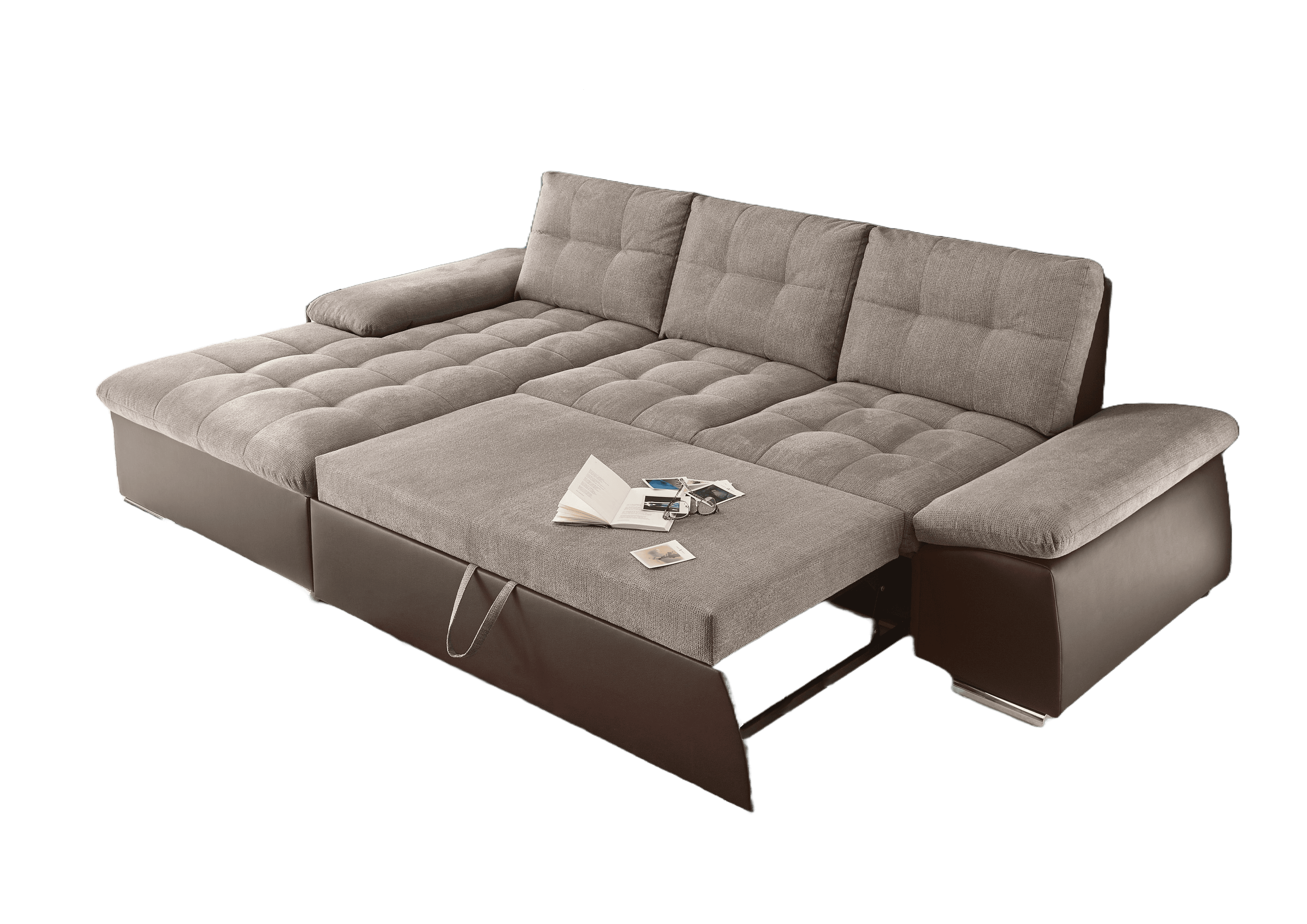 Ecksofa Jakarta Dunkelbraun | Camel – Modernes Sofa mit Schlaffunktion & verstellbaren Armlehnen Ecksofa Jakarta Dunkelbraun | Camel – Modernes Sofa mit Schlaffunktion & verstellbaren Armlehnen