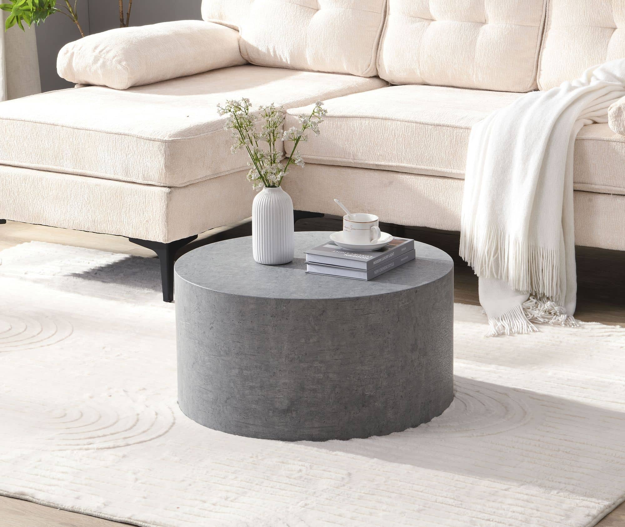 Couchtisch MONOBLOC 60x60x30 cm in Beton-Optik Grau Couchtisch MONOBLOC 60x60x30 cm in Beton-Optik Grau
