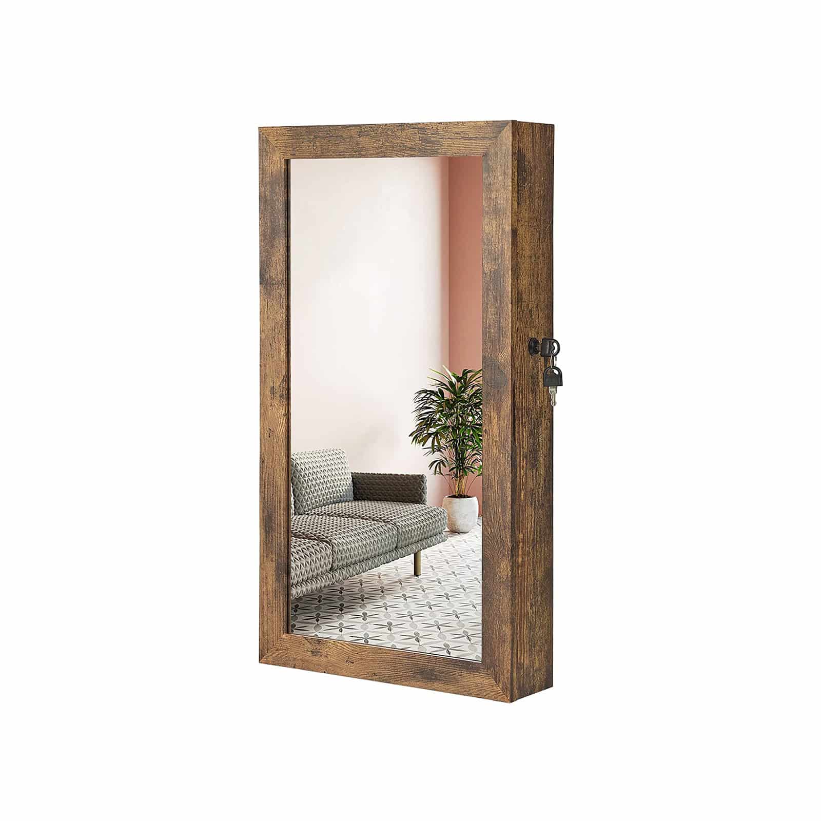 Hängender Schmuckschrank Vintagebraun-JJC051K01 Hängender Schmuckschrank Vintagebraun-JJC051K01