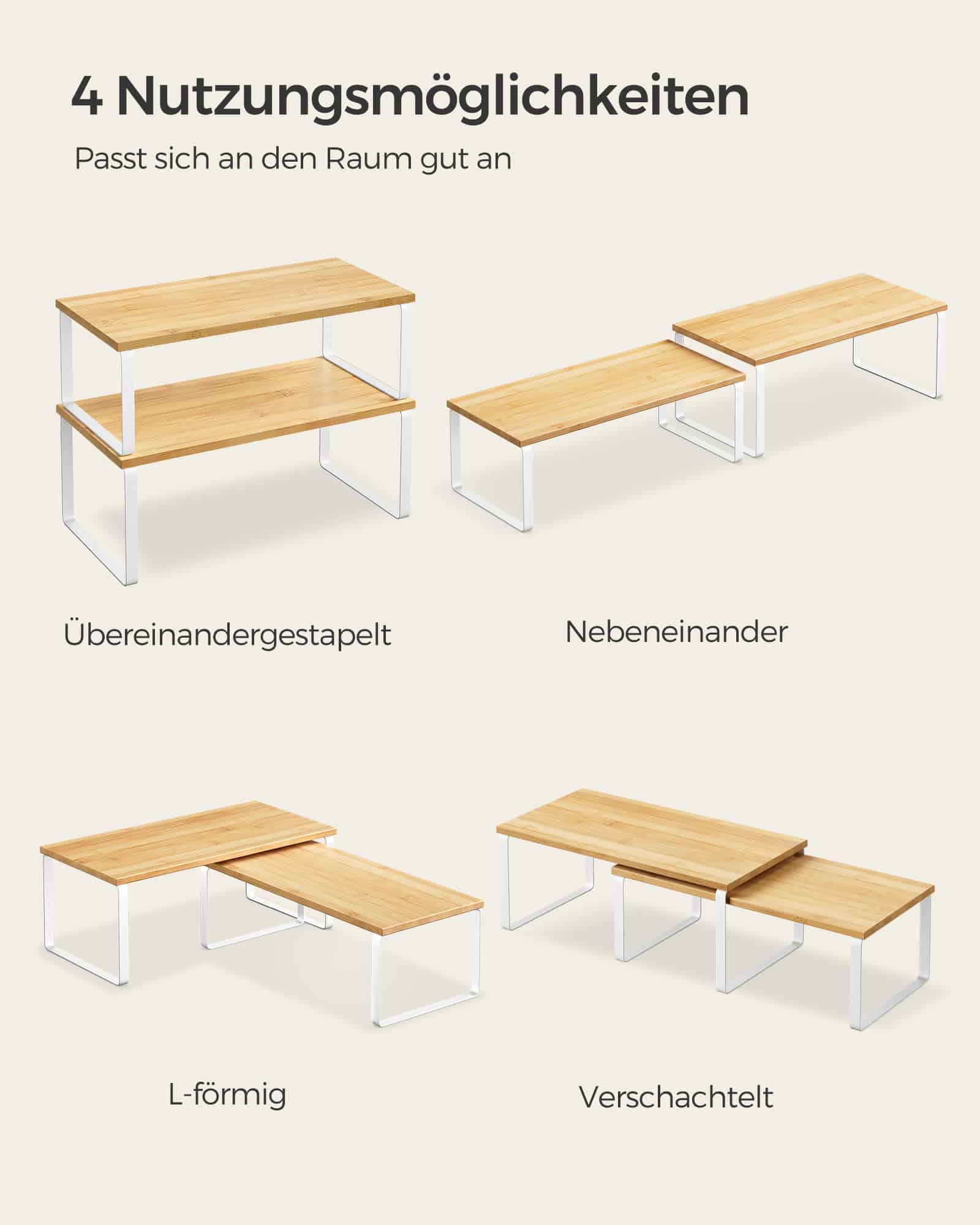 SONGMICS Küchen-Organizer – 2er Set, stapelbar