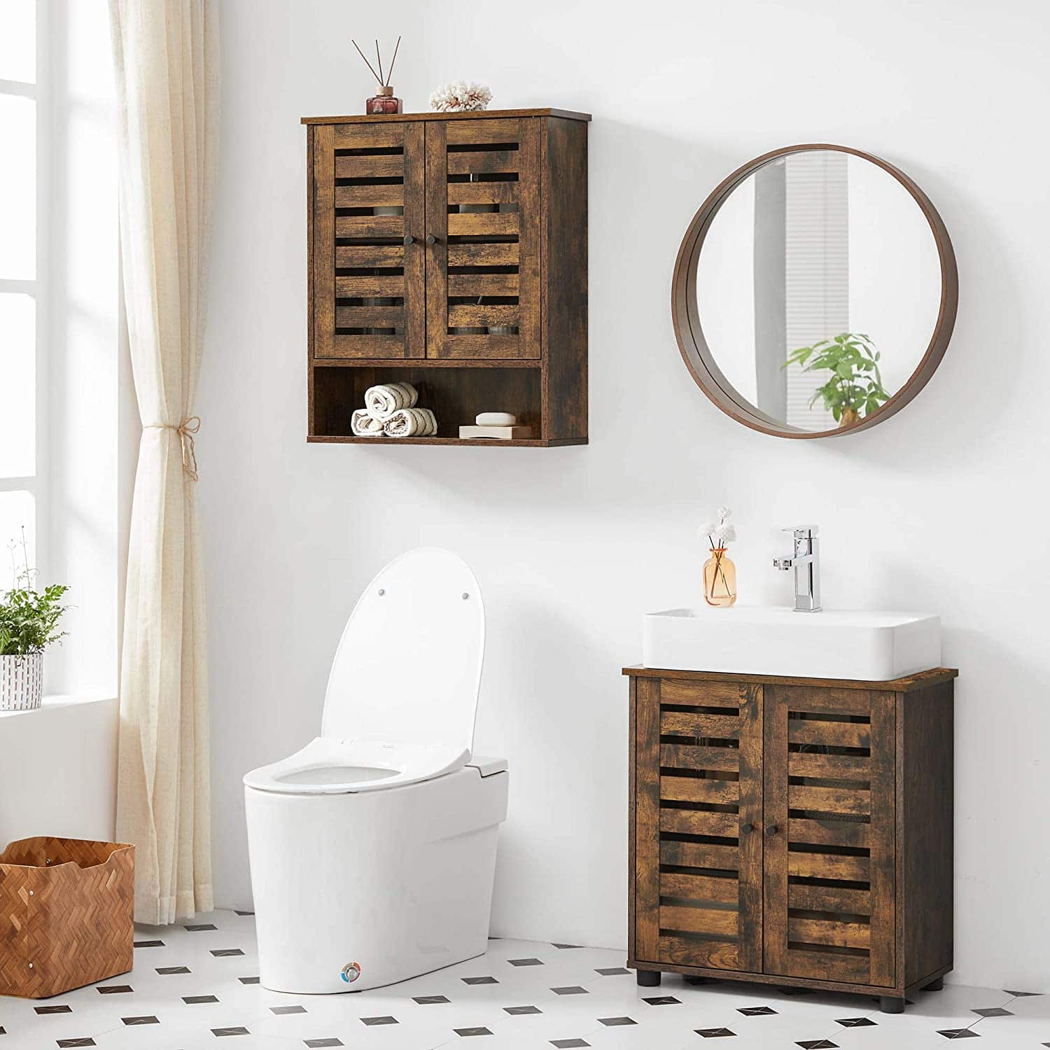 BBK121X01-2 Hängeschrank mit 2 Türen Vintagebraun