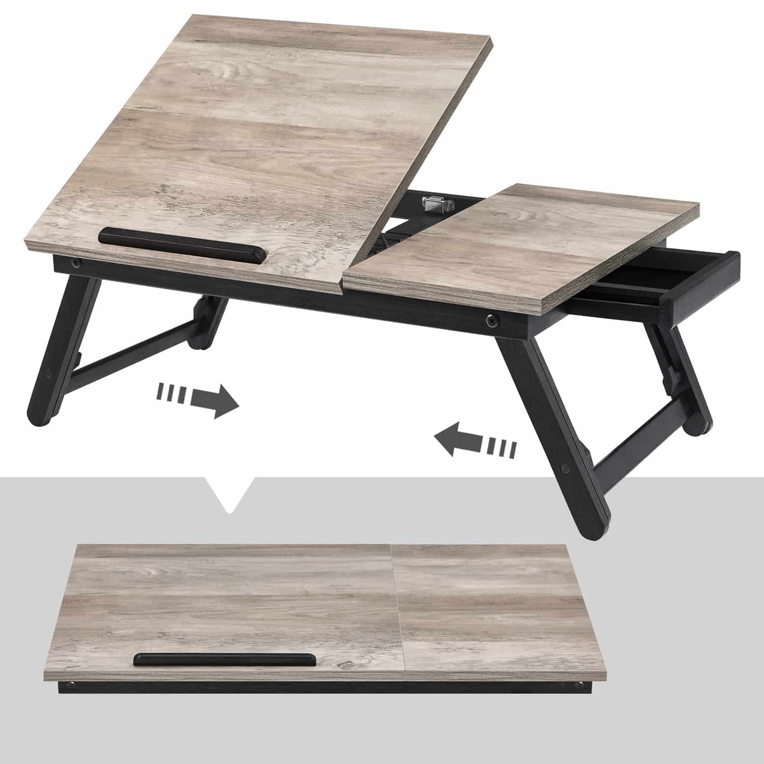 Frühstückstablett klappbare Beine höhenverstellbar greige-LLD105W01 Frühstückstablett klappbare Beine höhenverstellbar greige-LLD105W01