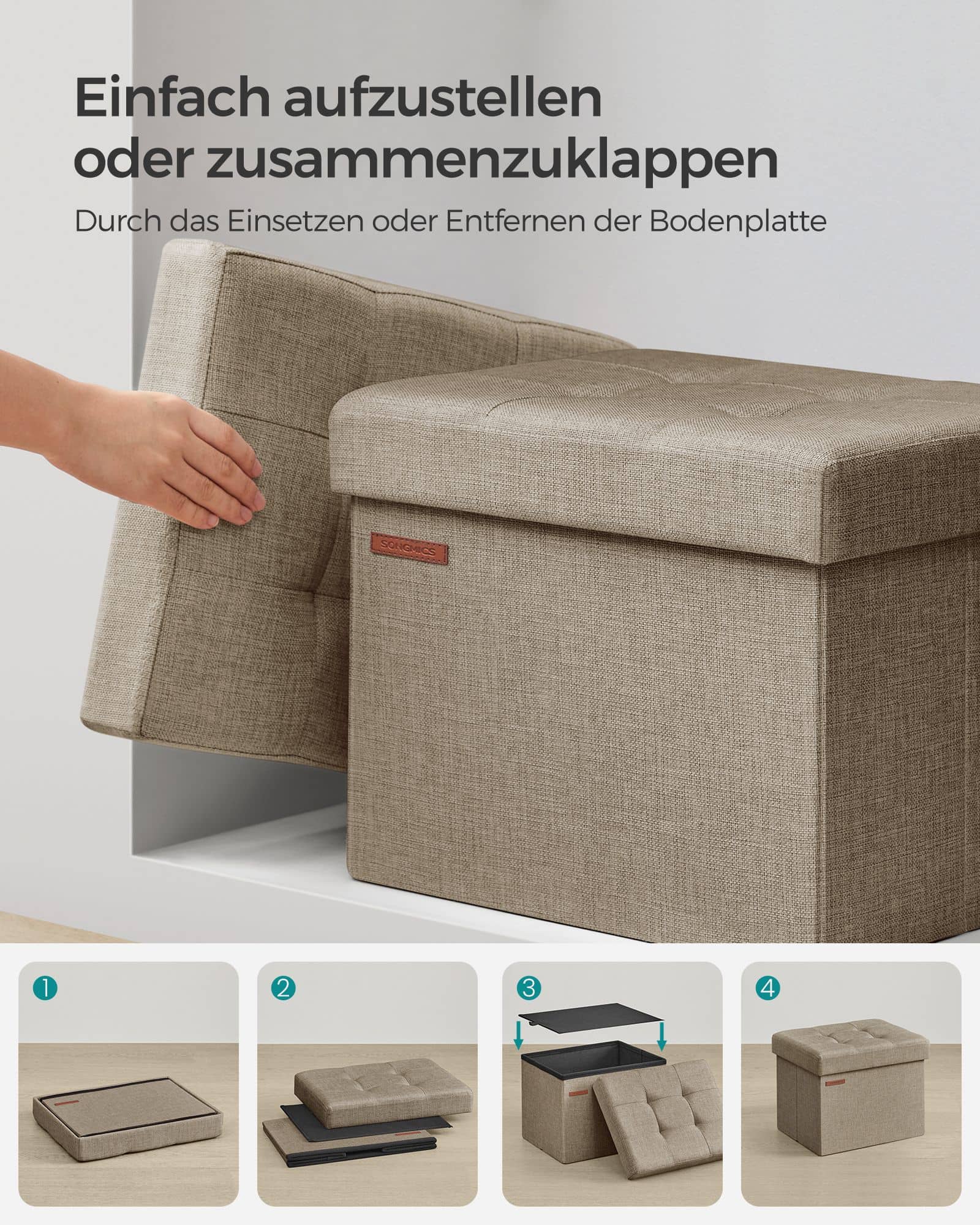 Sitzbank mit Stauraum helltaupe-LSF102K01 Sitzbank mit Stauraum helltaupe-LSF102K01