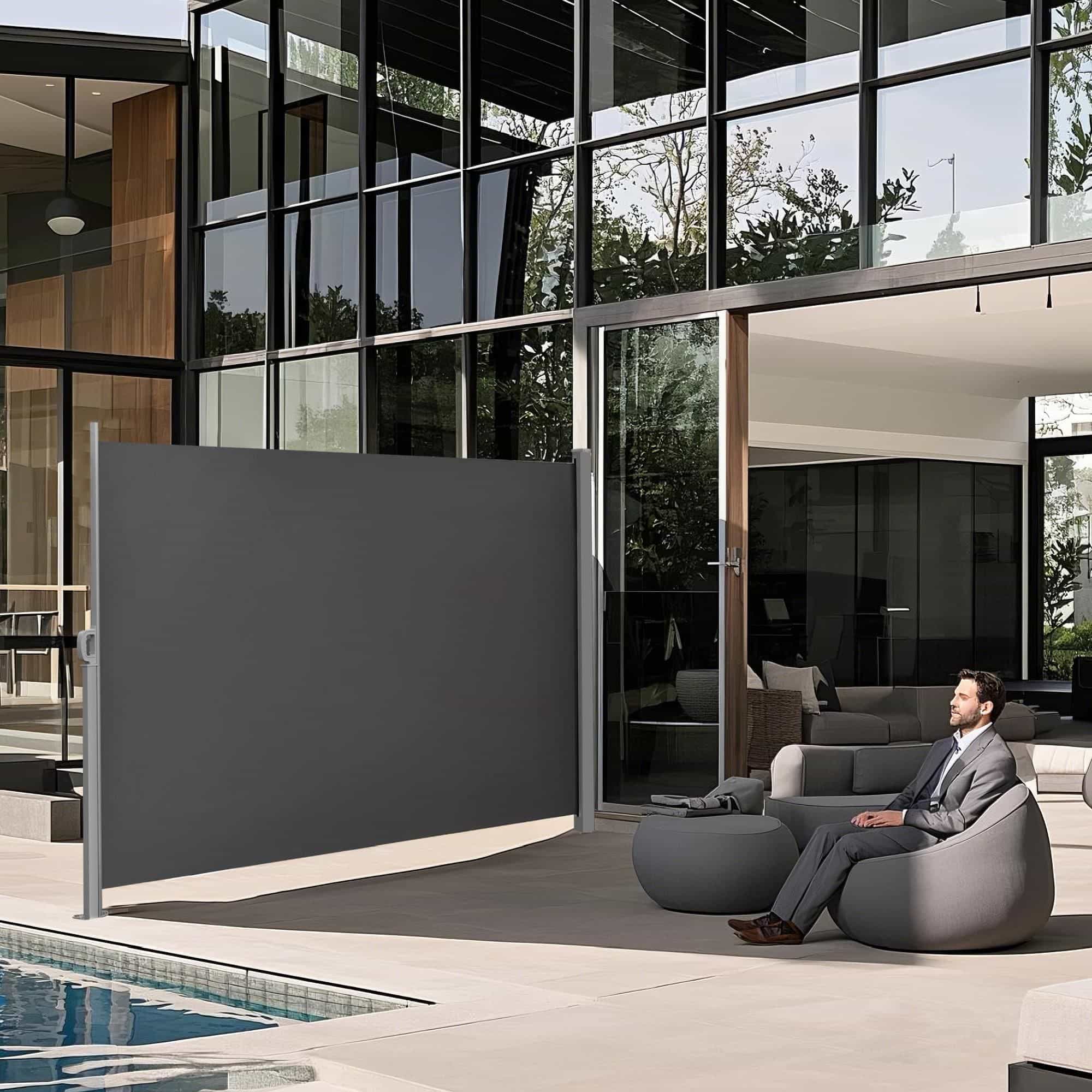 Seitenmarkise mit Stahl-Kasten, rostbeständig, ausziehbar Seitenmarkise mit Stahl-Kasten, rostbeständig, ausziehbar