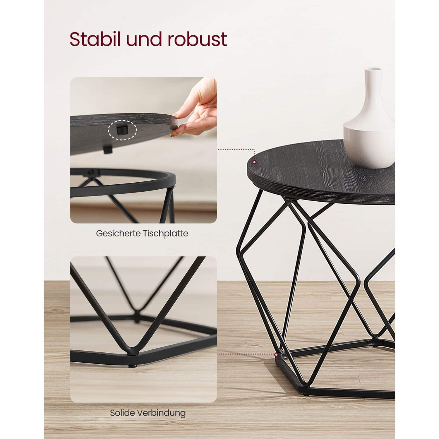 Couchtisch-Set schwarz 2 Stück-B34LET040B22 Couchtisch-Set schwarz 2 Stück-B34LET040B22