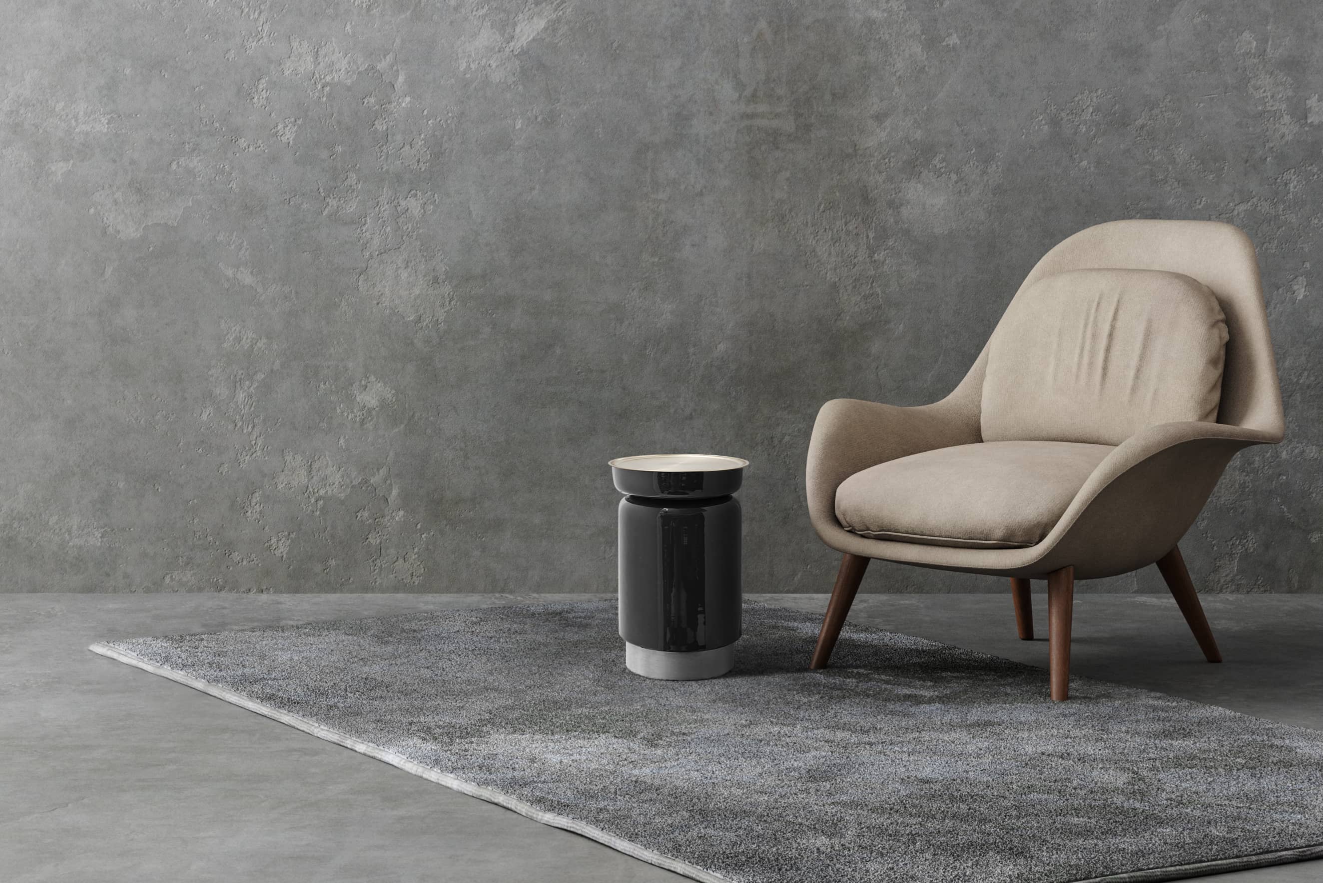 Beistelltisch Art Deco 175 Koralle / Gold