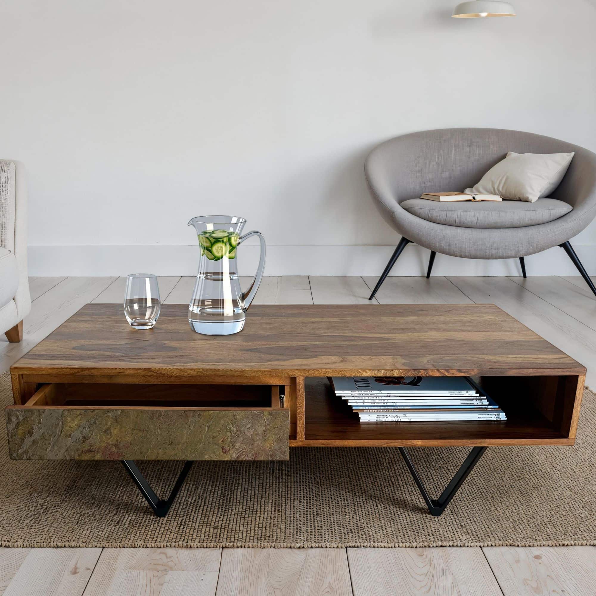 Couchtisch Sheesham Massivholz 115 cm Couchtisch Sheesham Massivholz 115 cm