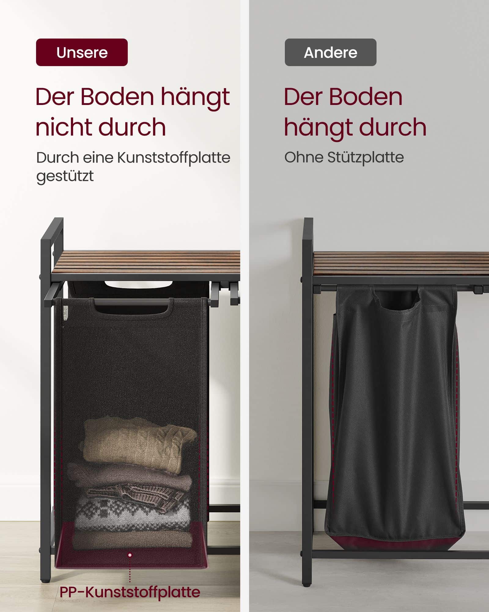 Wäschekorb mit ausziehbaren Wäschesäcken-B34BLH201B01 Wäschekorb mit ausziehbaren Wäschesäcken-B34BLH201B01
