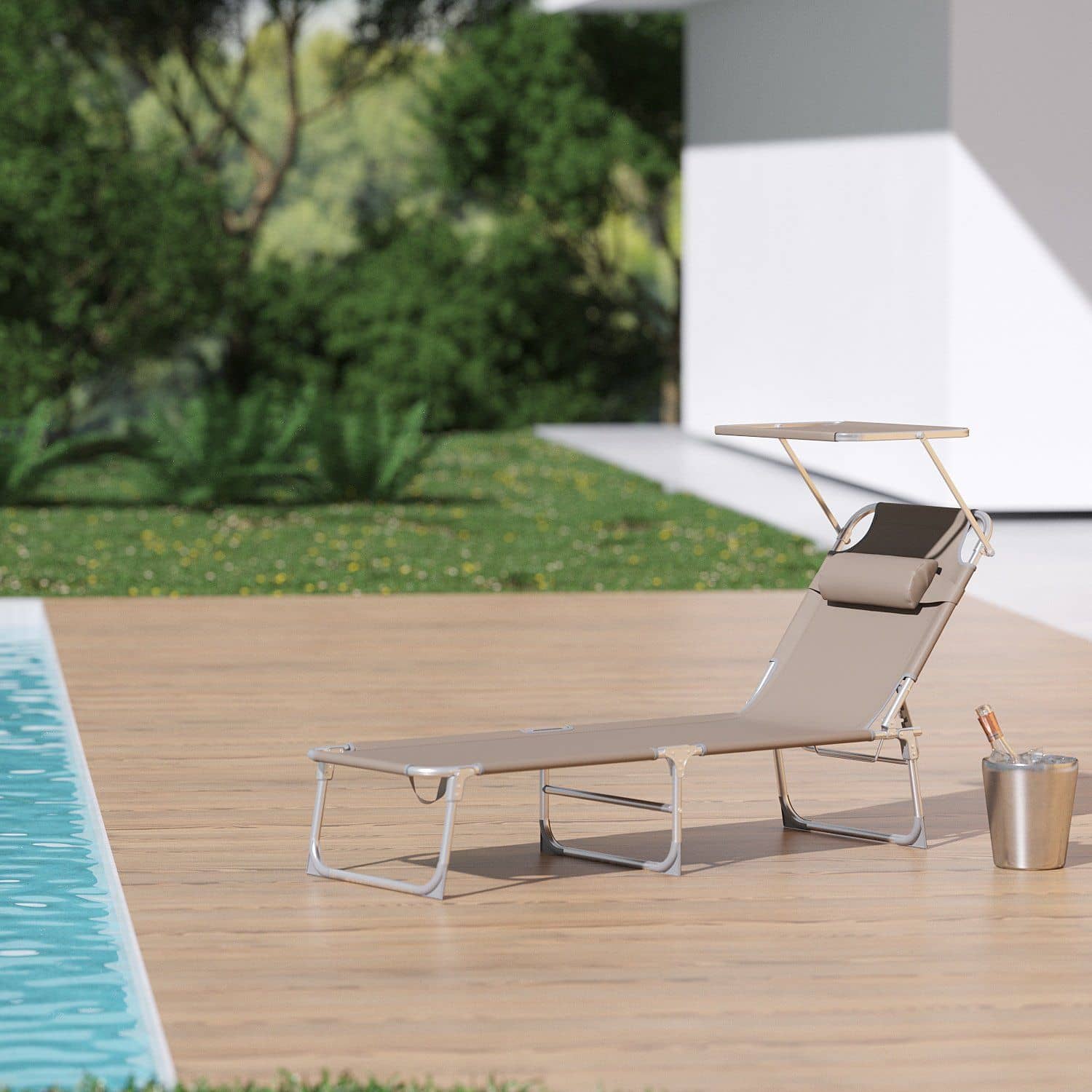 Sonnenliege, klappbarer Liegestuhl, 53 x 193 x 29 cm Sonnenliege, klappbarer Liegestuhl, 53 x 193 x 29 cm