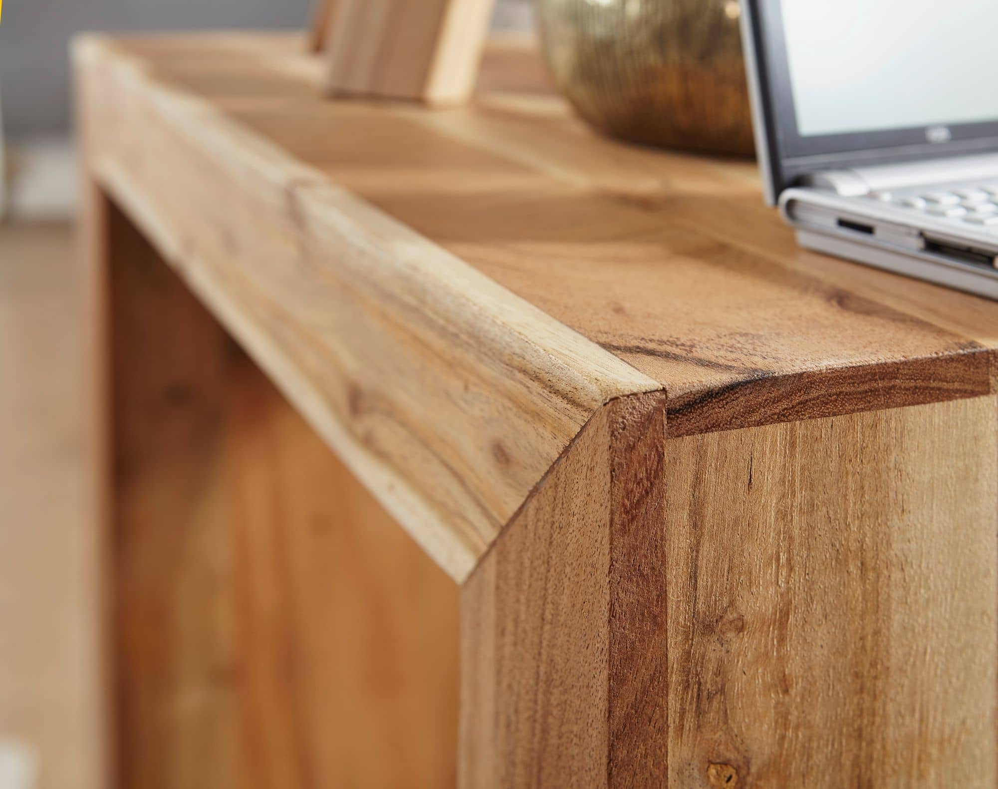 Beistelltisch MUMBAI Massiv-Holz Akazie 60 x 35 cm Wohnzimmer-Tisch Design dunkel-braun Landhaus-Stil Couchtisch Beistelltisch MUMBAI Massiv-Holz Akazie 60 x 35 cm Wohnzimmer-Tisch Design dunkel-braun Landhaus-Stil Couchtisch