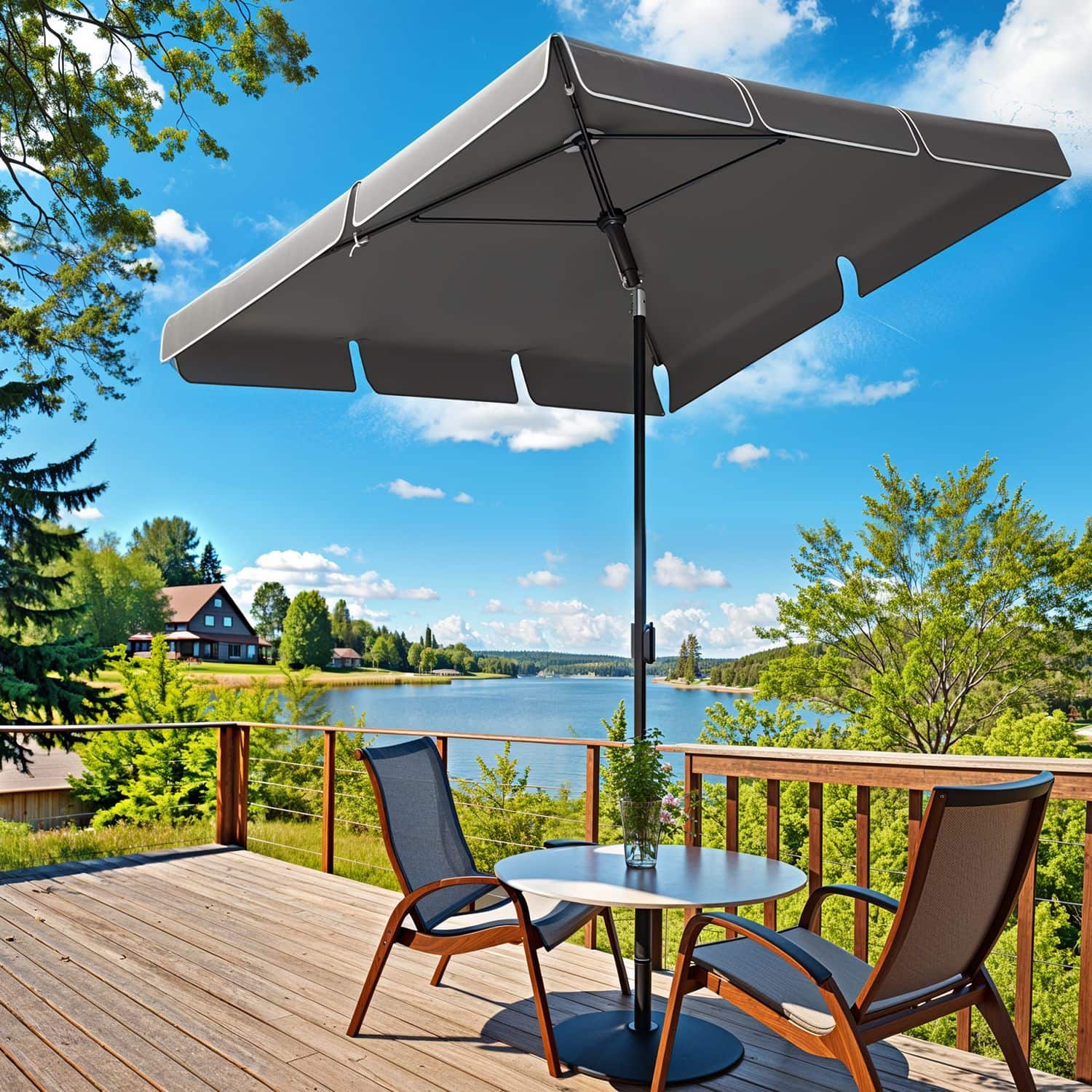 Sonnenschirm 230 x 150 cm, Balkonschirm UPF 50+, Sonnenschutz Sonnenschirm 230 x 150 cm, Balkonschirm UPF 50+, Sonnenschutz