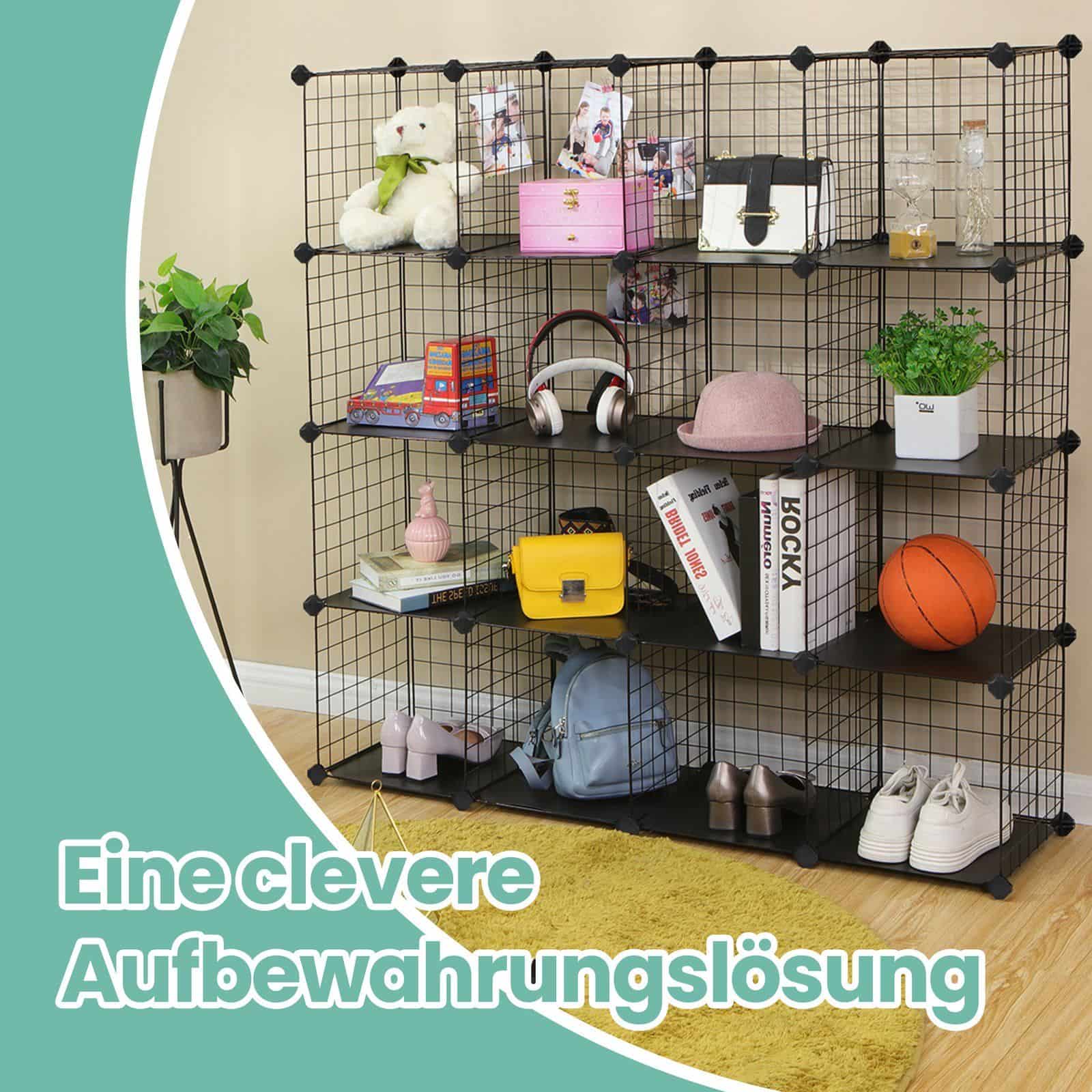 Steckregal 16 Gitterwürfel Schwarz Steckregal 16 Gitterwürfel Schwarz