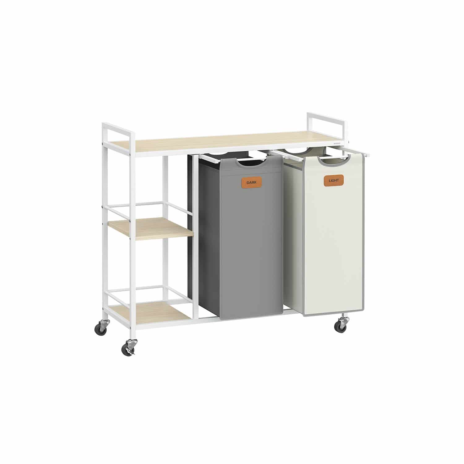 Wäschekorb 2 Fächer naturbeige-taubengrau-cremeweiß Wäschekorb 2 Fächer naturbeige-taubengrau-cremeweiß