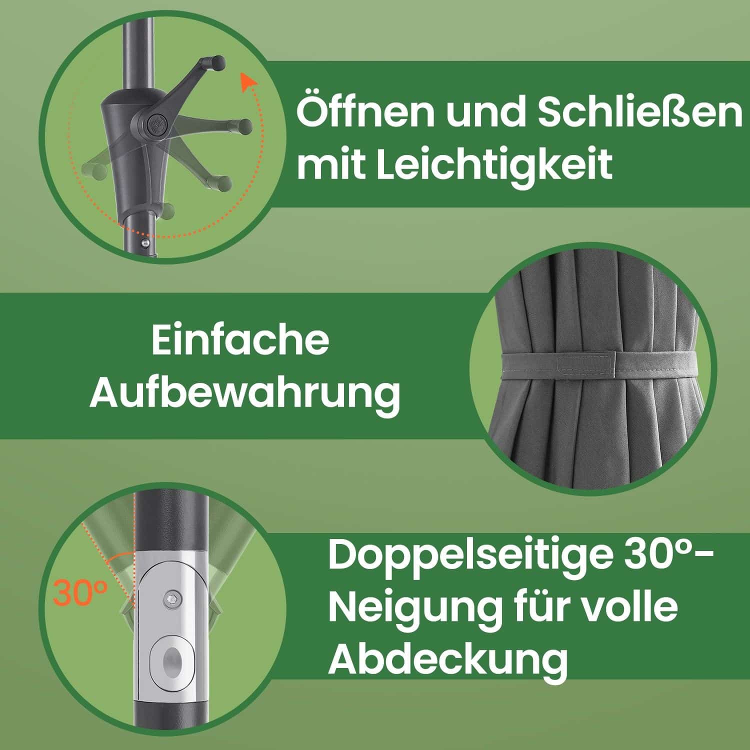 Sonnenschirm 340 cm, UPF 50+, Strandschirm Sonnenschirm 340 cm, UPF 50+, Strandschirm