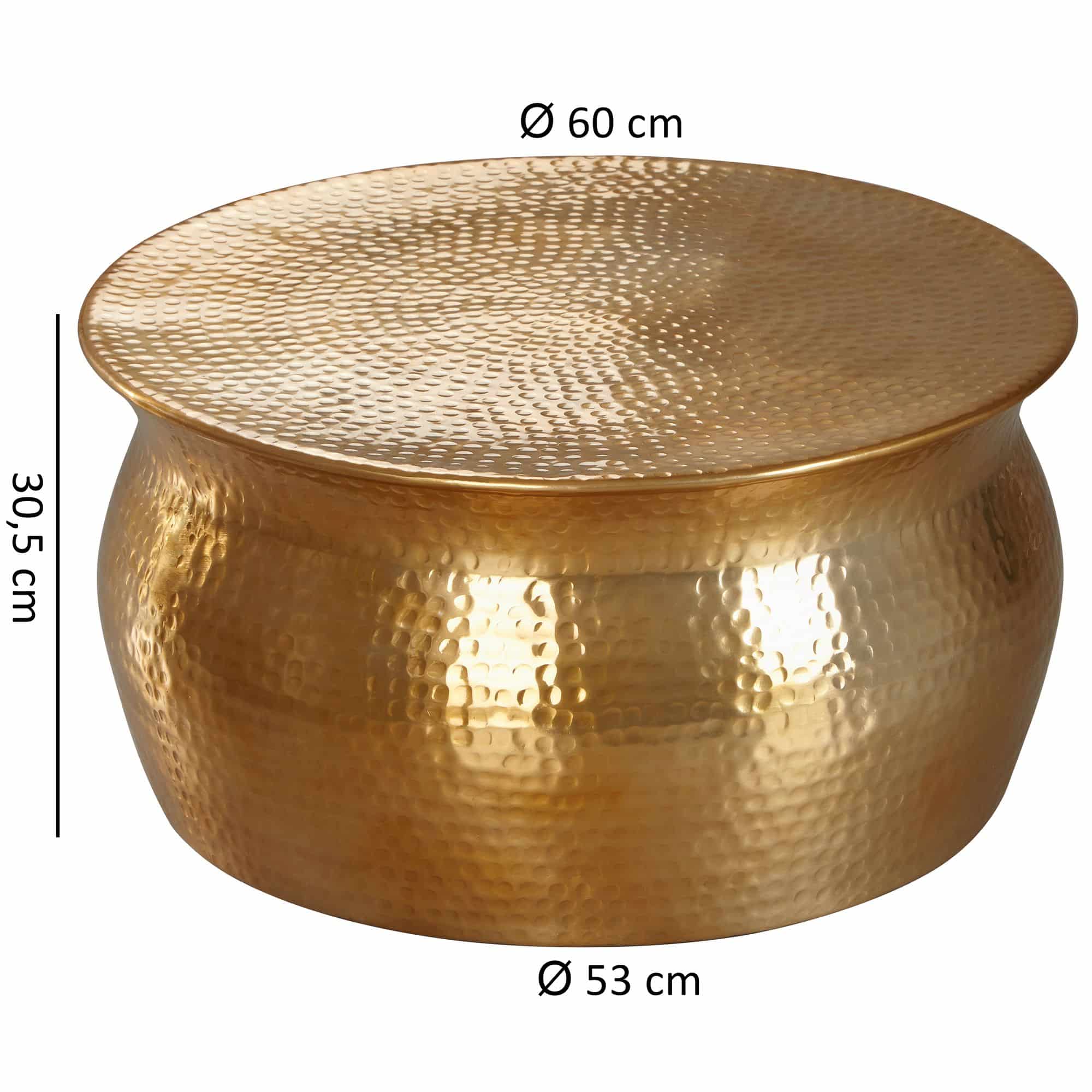 46262-WOHNLING-Couchtisch-KARAM-60x30-5x60-cm-Alumi Wohnling Couchtisch Akola Ø 60 cm – Hammerschlag Gold