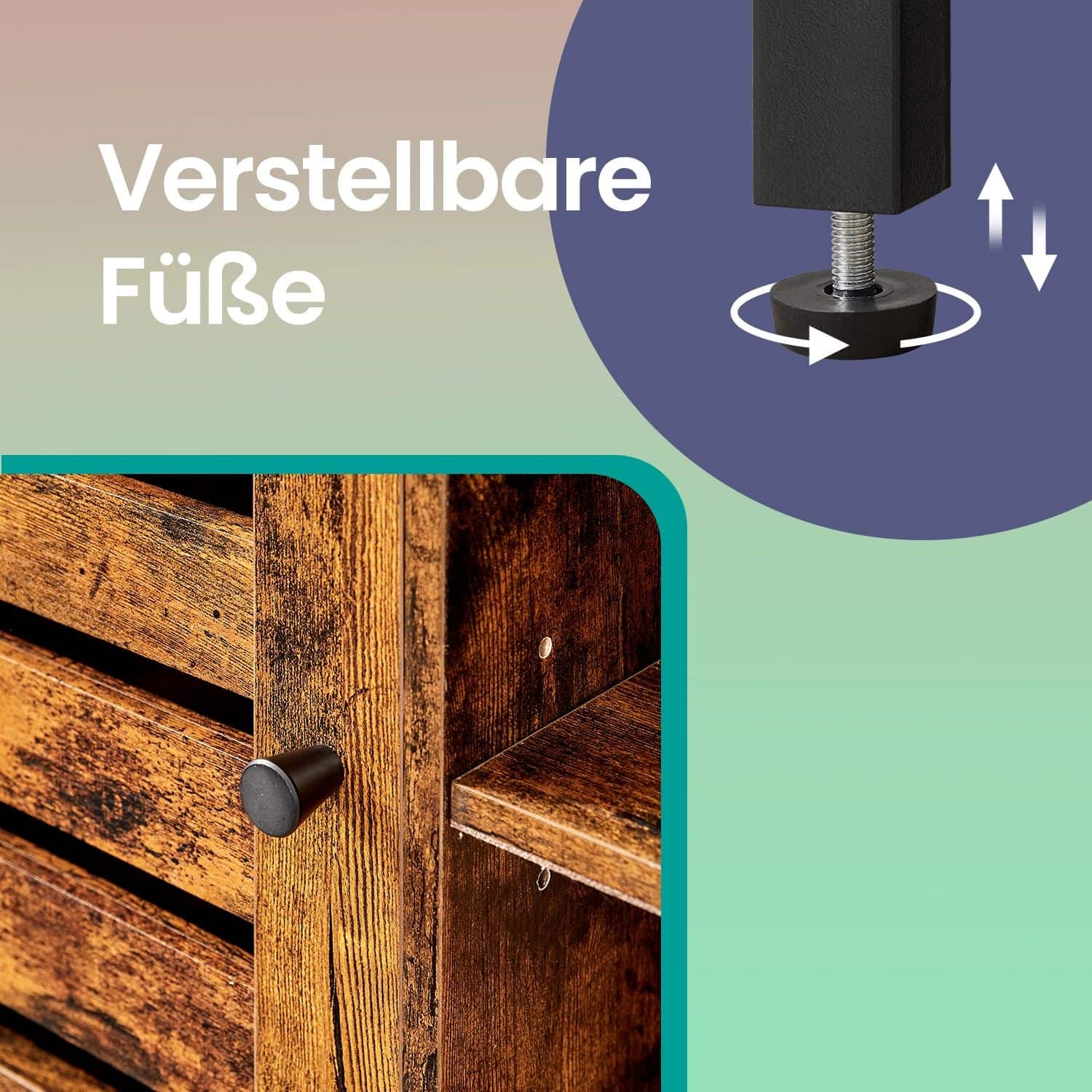 TV-Lowboard mit 2 Schränken und 2 Regalebenen TV-Lowboard mit 2 Schränken und 2 Regalebenen