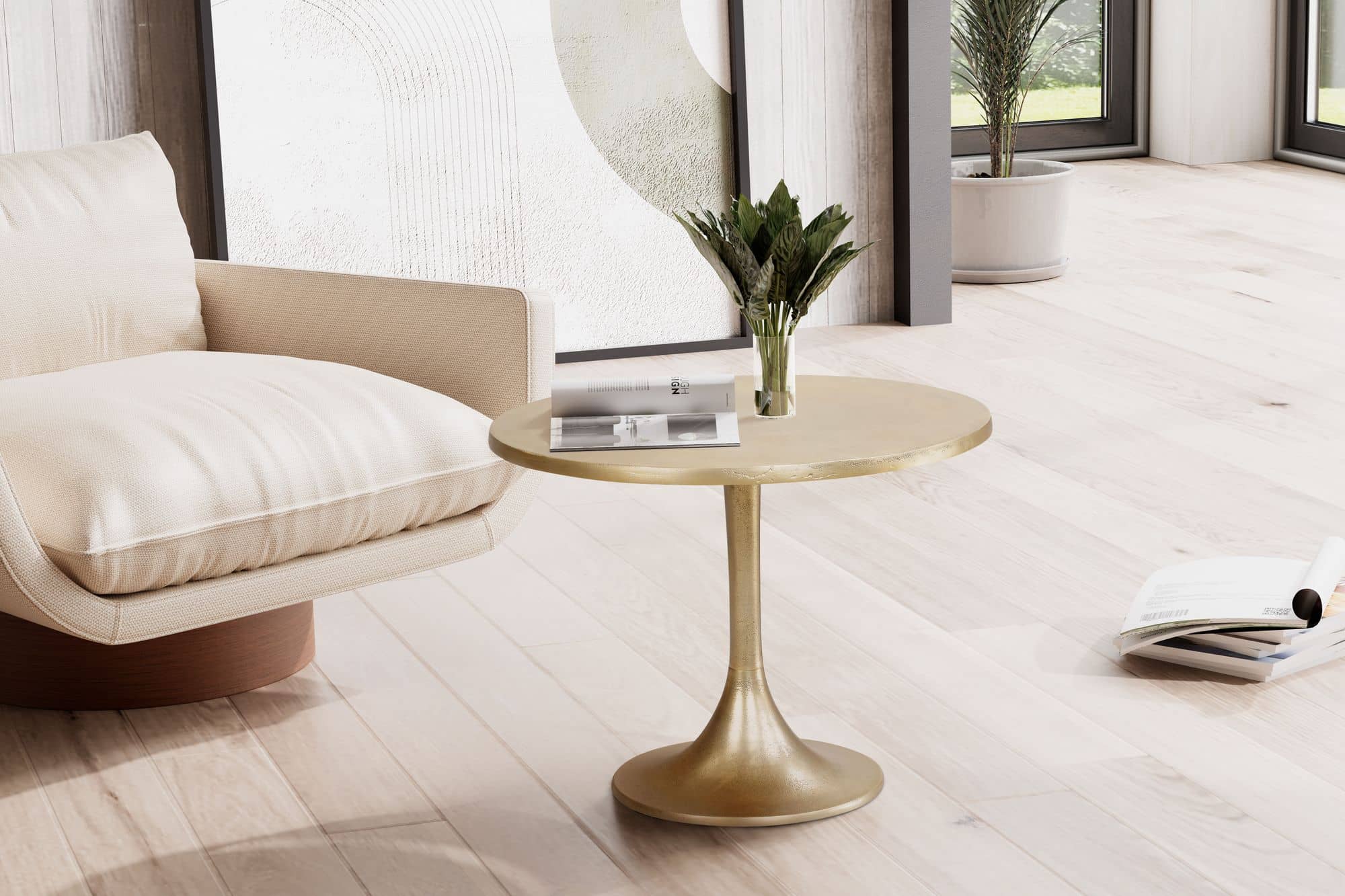 Couchtisch Metall Gold 60x60x46