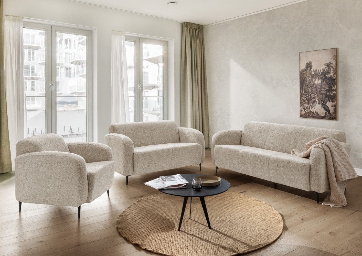 Sofa Set Marone 3er+2er+Sessel von Benformato mit Metallfüßen | verschiedene Farben Sofa Set Marone 3er+2er+Sessel von Benformato mit Metallfüßen | verschiedene Farben