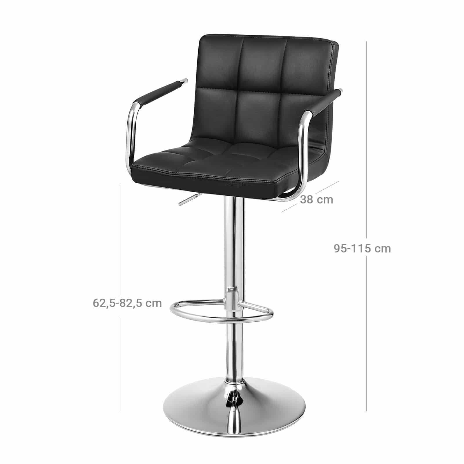 Barstühle mit Armlehne 2 Stk Schwarz-LJB93B Barstühle mit Armlehne 2 Stk Schwarz-LJB93B