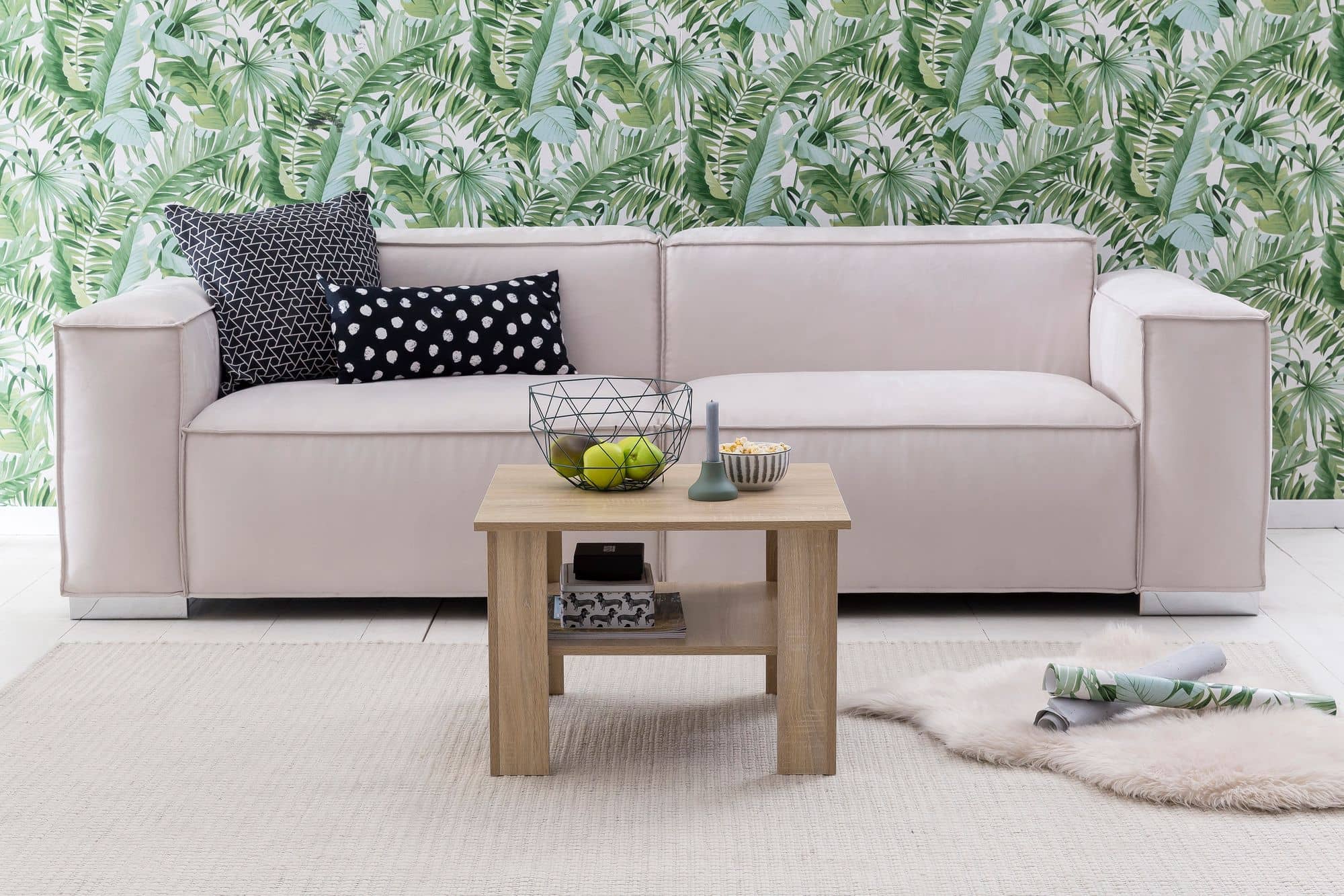 48493-WOHNLING-Couchtisch-GINA-60x60x42-cm-Sonoma_4 Couchtisch WL5.833 Sonoma Eiche 60x42x60 cm Design Holztisch mit Ablage