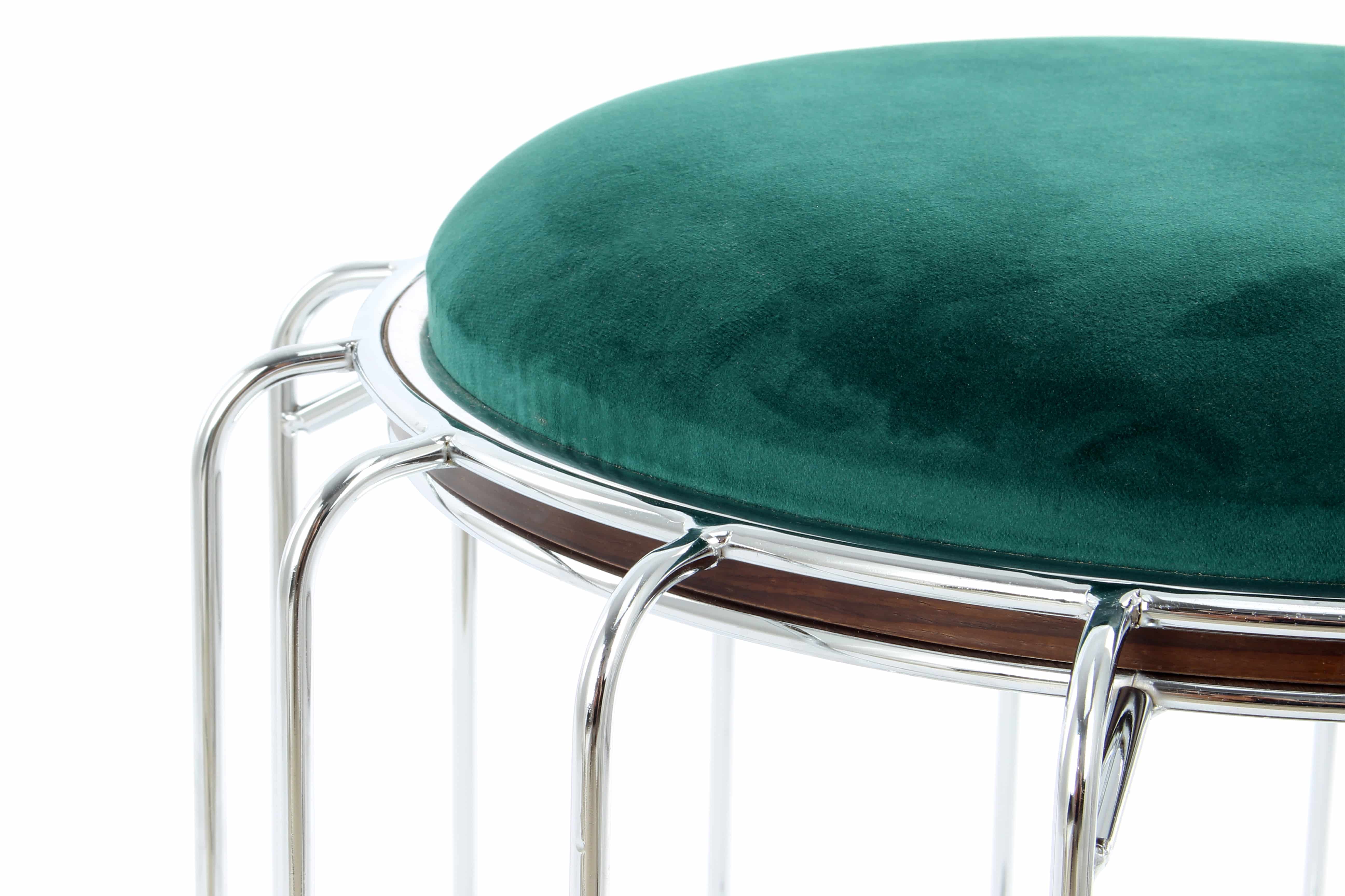 Beistelltisch / Pouf Comfortable 110 Dunkelgrün / Silber Beistelltisch / Pouf Comfortable 110 Dunkelgrün / Silber