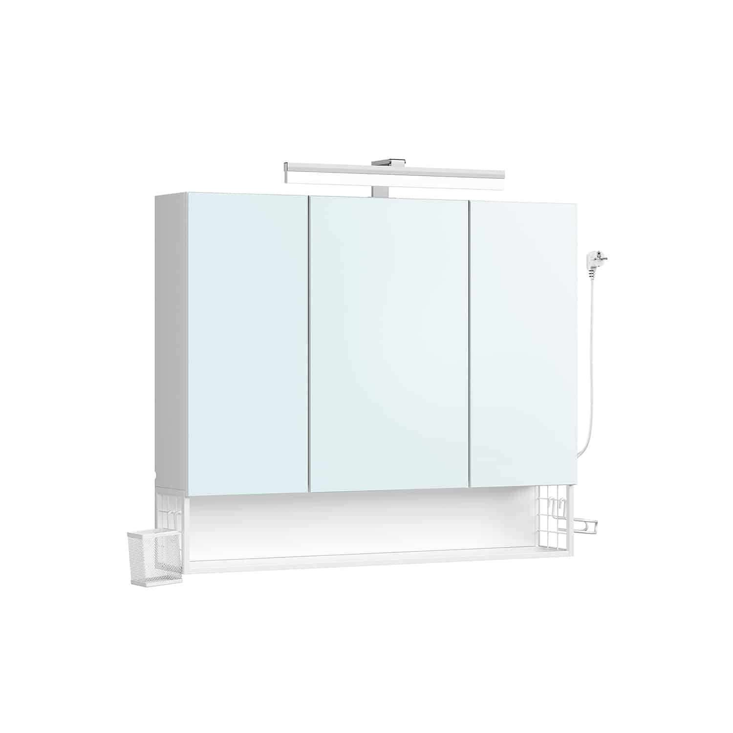 Badezimmerschrank mit 3 Türen 16,5 x 90 x 75 cm wolkenweiß Badezimmerschrank mit 3 Türen 16,5 x 90 x 75 cm wolkenweiß