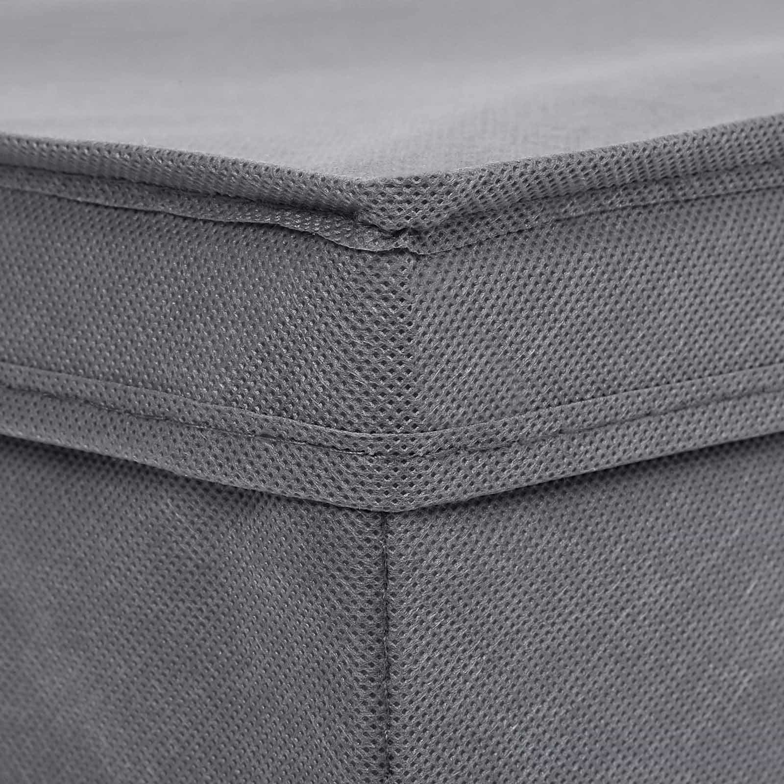 Stoffboxen mit Deckel 3 Stk Grau-RFB03G