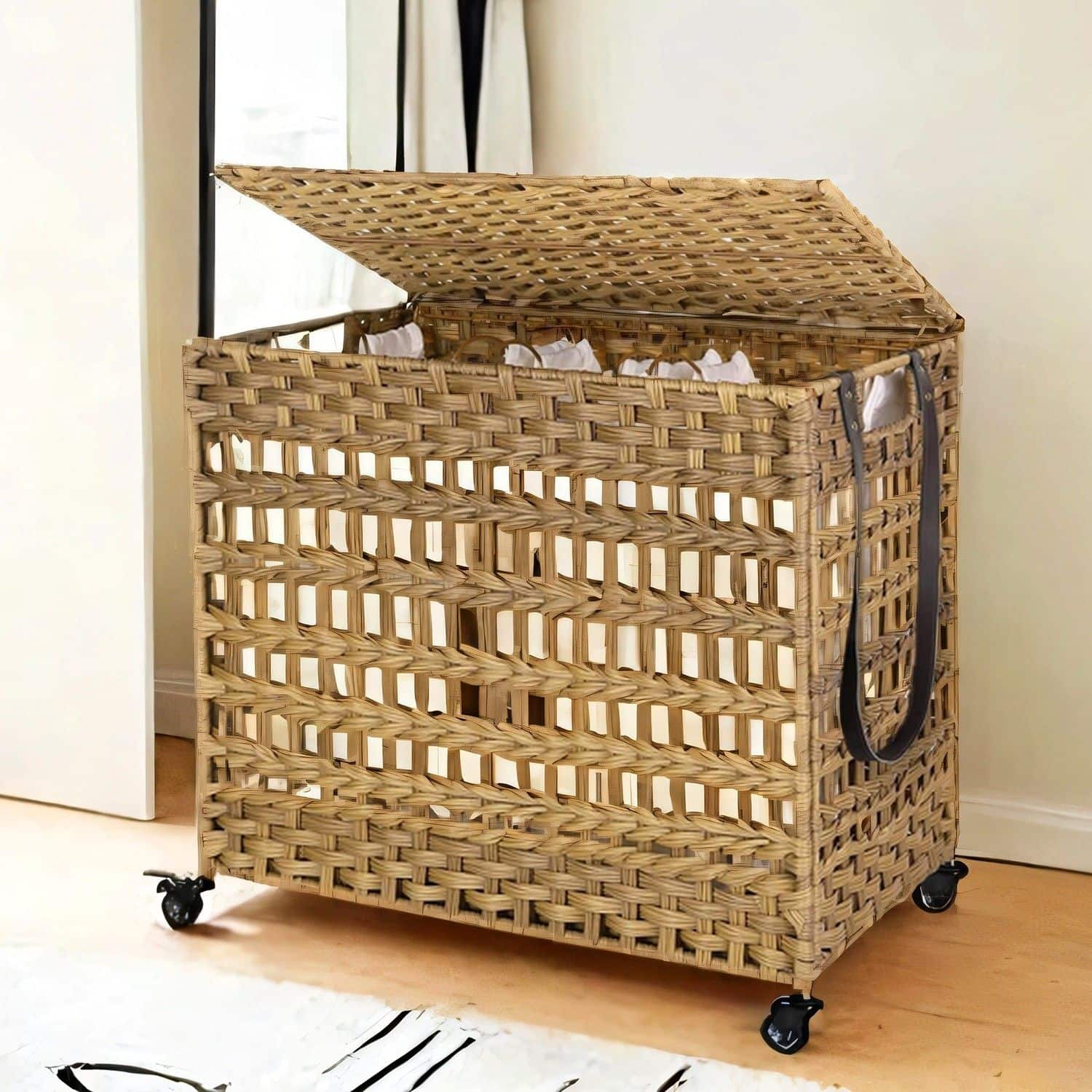 Wäschekorb handgeflochten naturfarben Wäschekorb handgeflochten naturfarben