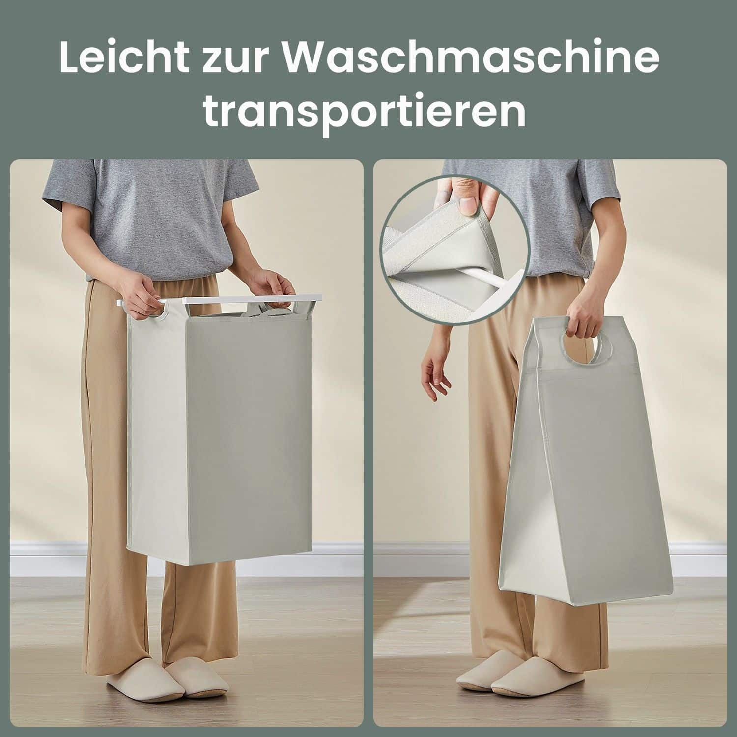 Wäschekorb 2 Fächer, Wäschesammler mit Ablage, Wäschebox Wäschekorb 2 Fächer, Wäschesammler mit Ablage, Wäschebox